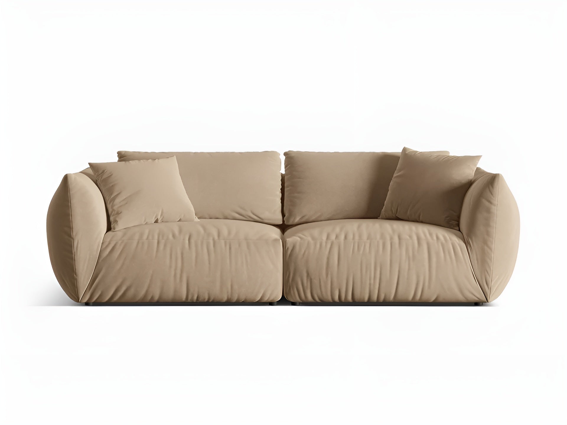 Sofa aksamitna 4-osobowa CHRIS piaskowy