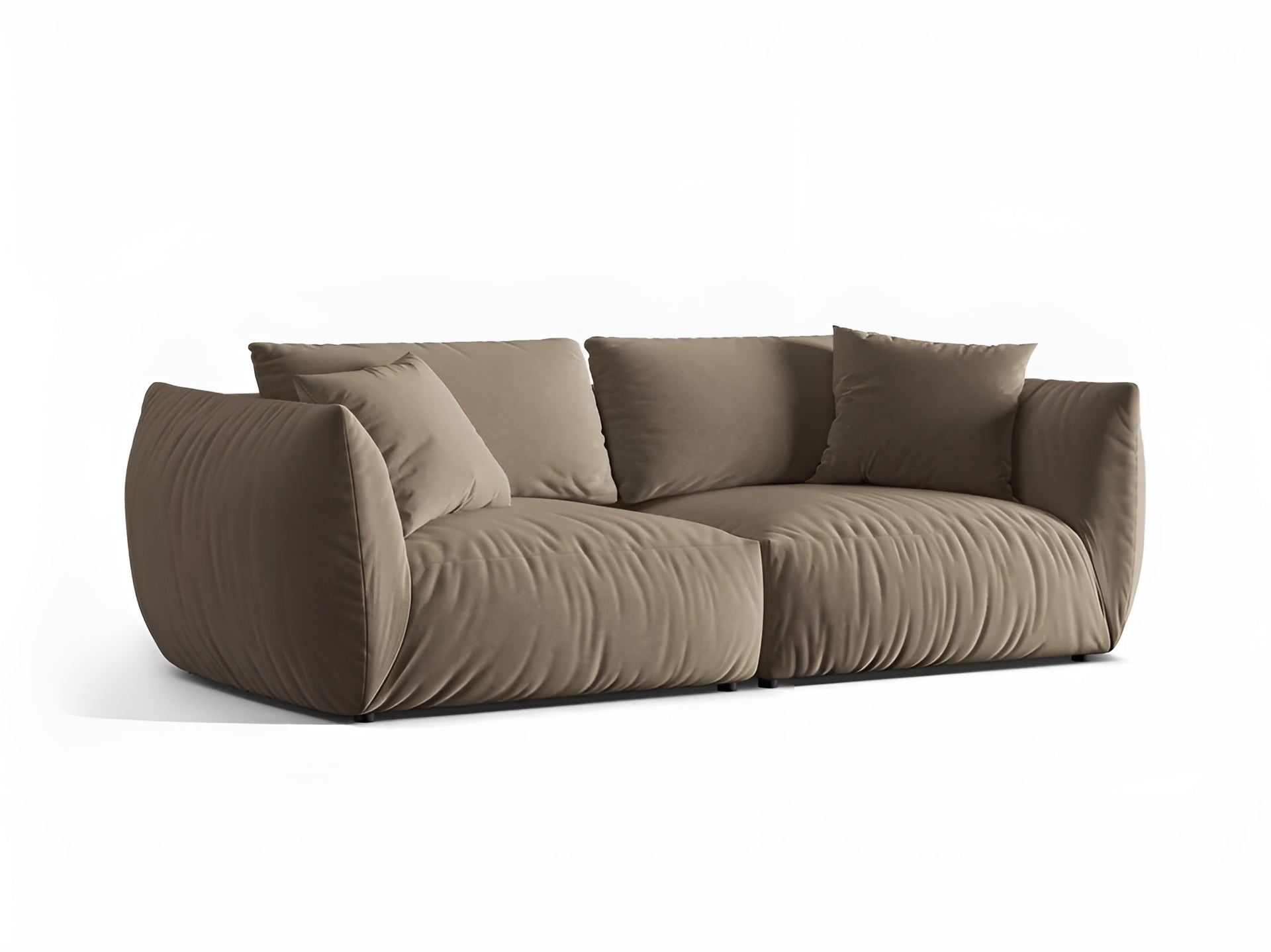 Sofa aksamitna 4-osobowa CHRIS jasnobrązowy