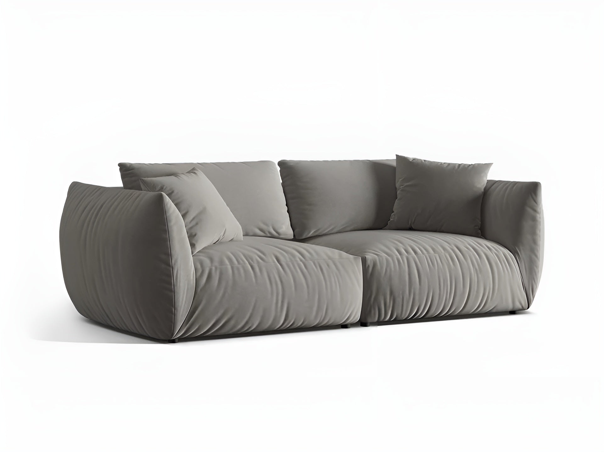 Sofa aksamitna 4-osobowa CHRIS szary
