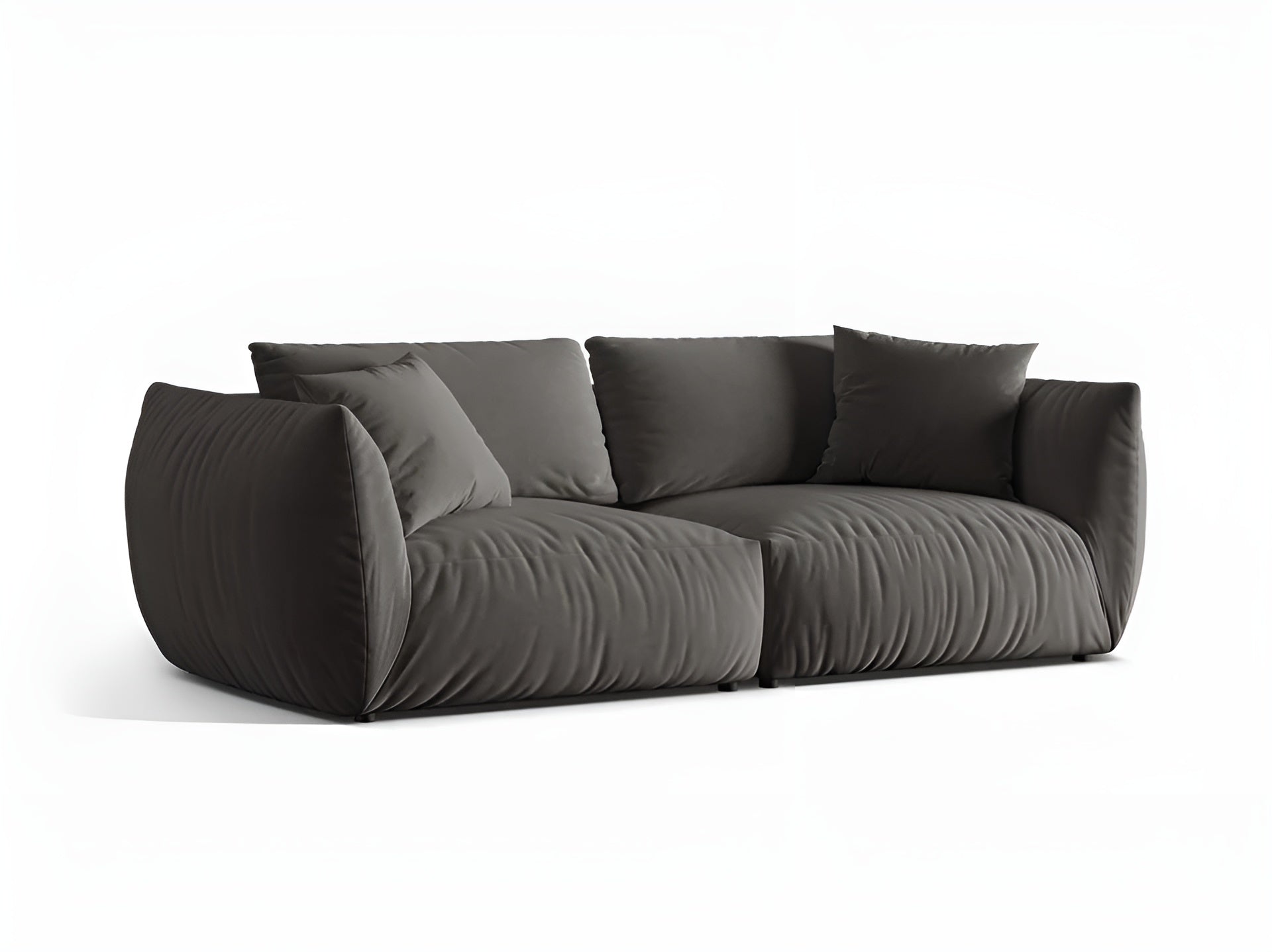 Sofa aksamitna 4-osobowa CHRIS ciemnoszary
