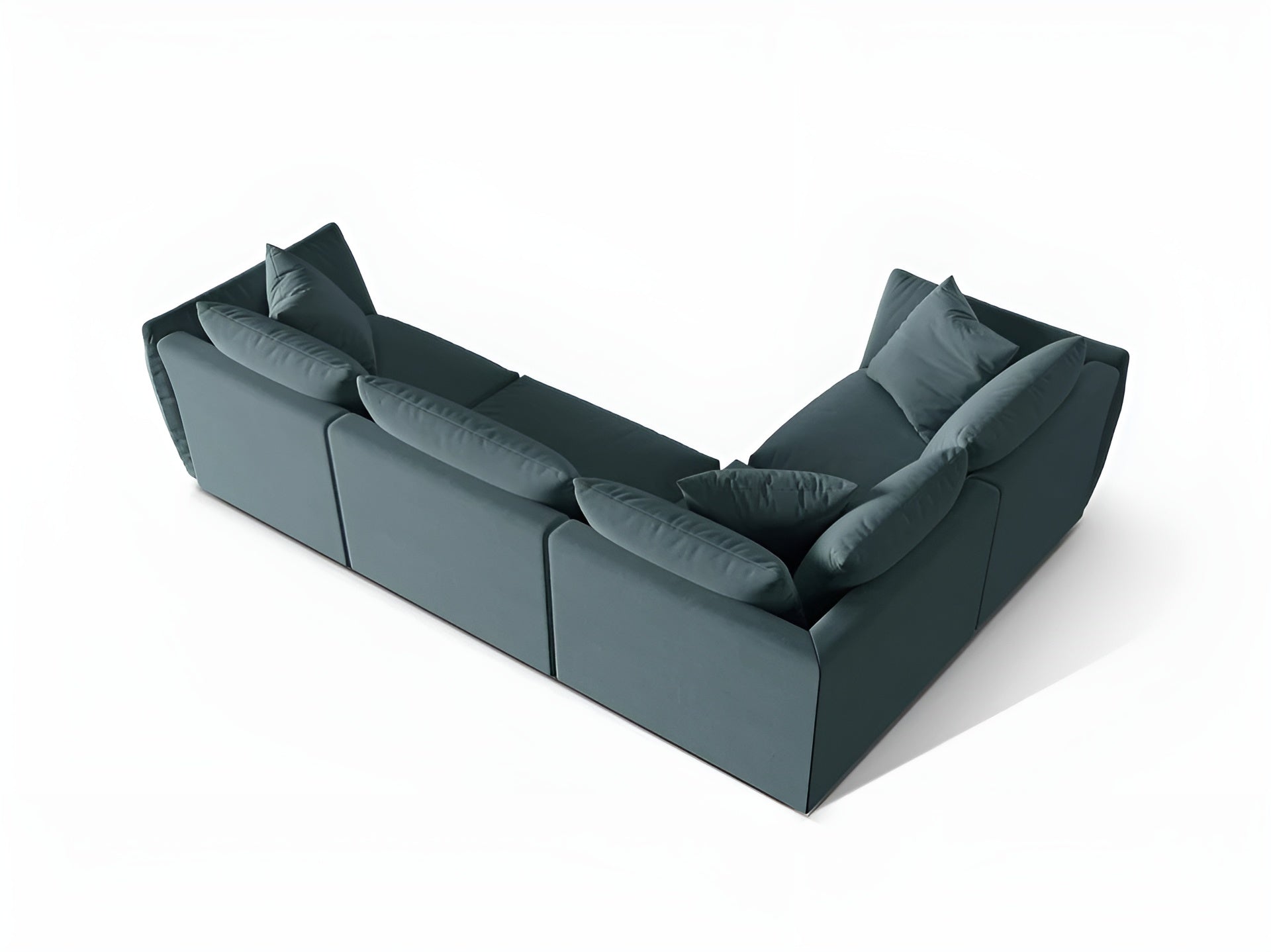 Samt-Ecksofa für 4 Personen links CHRIS hellblau
