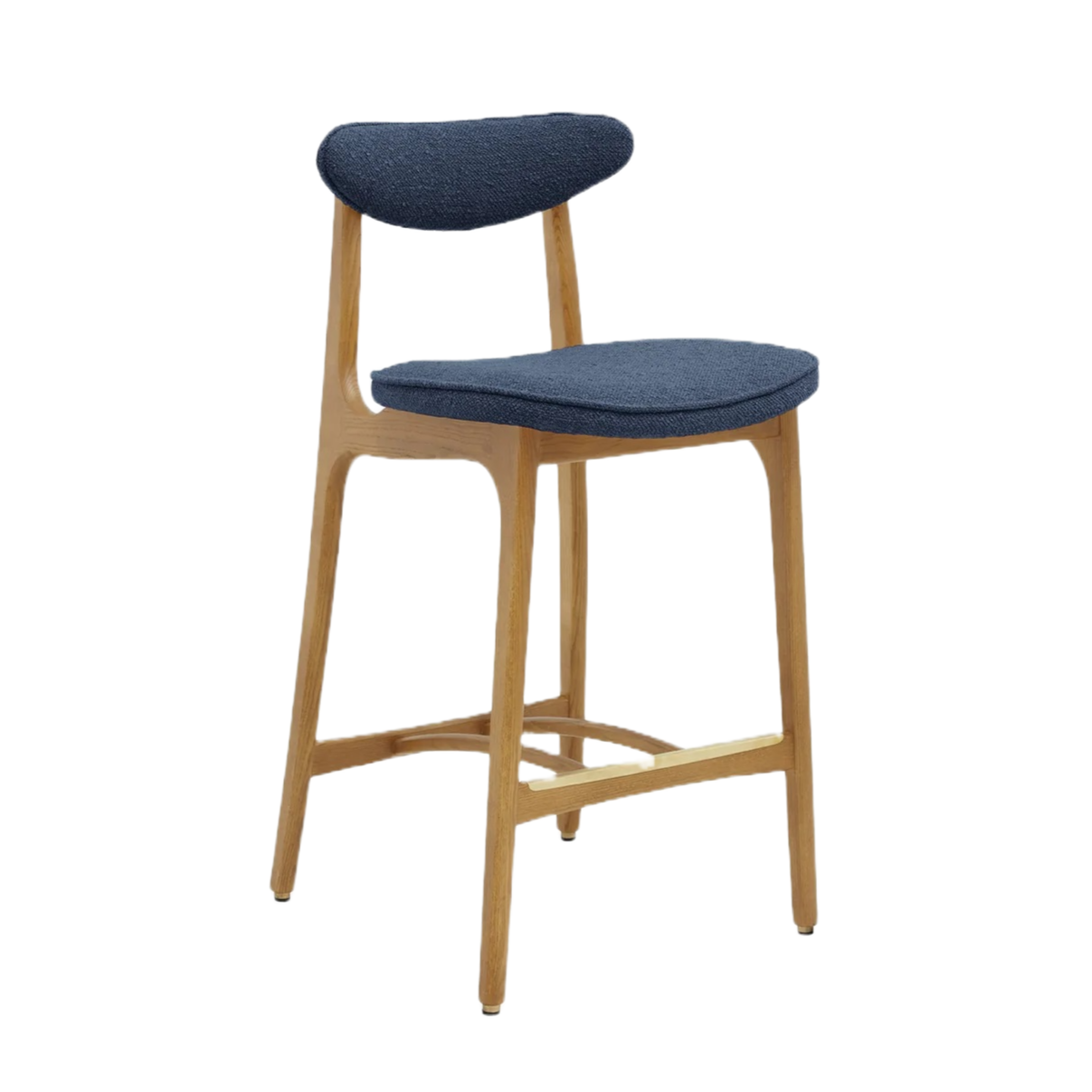 Krzesło barowe 200-190 niebieski w tkaninie Boucle Denim 366 concept    Eye on Design