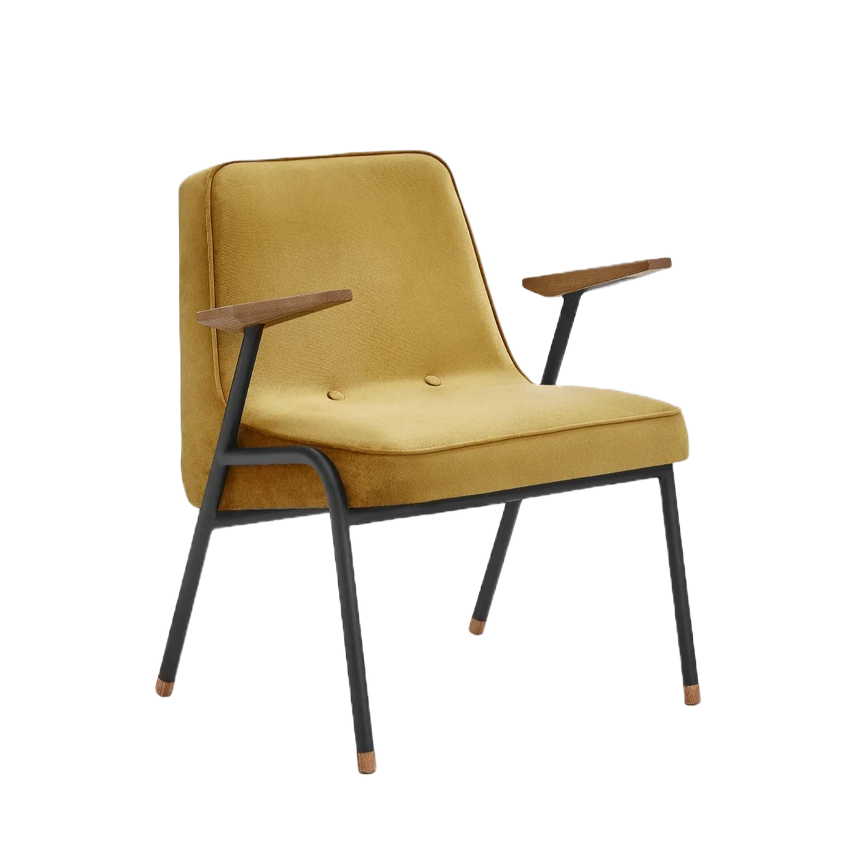 Fotel 366 METAL żółty w tkaninie Shine Velvet Mustard 366 concept    Eye on Design