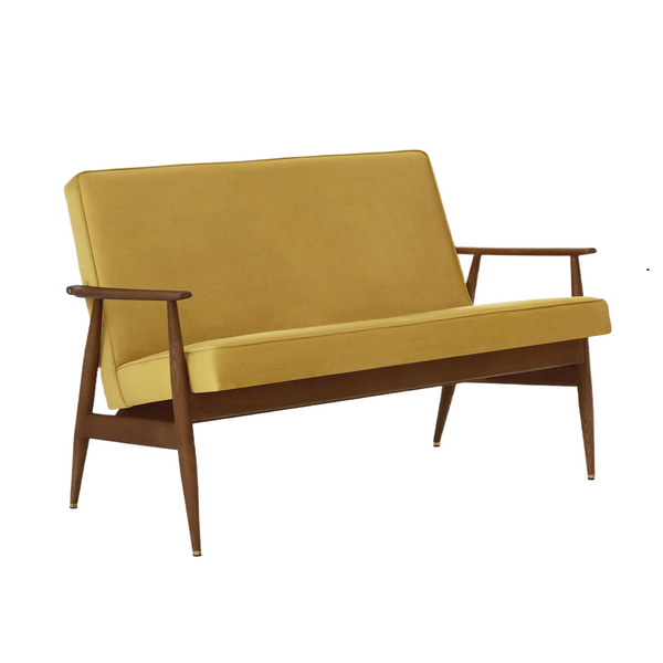Sofa FOX żółty w tkaninie Shine Velvet Mustard 366 concept 120 cm Jesion-05  Eye on Design