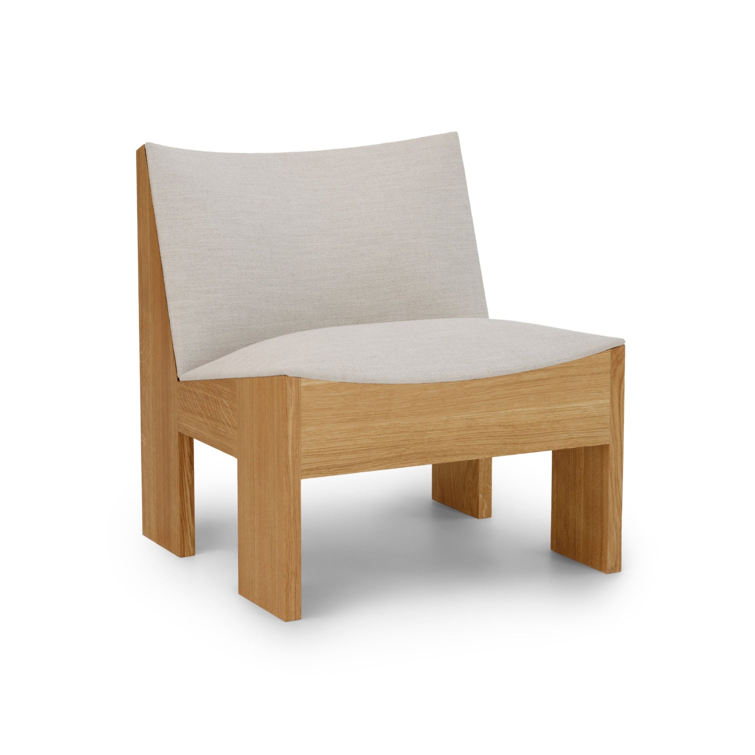 Fotel TENON Romo Ruskin Quill beżowy z dębową podstawą