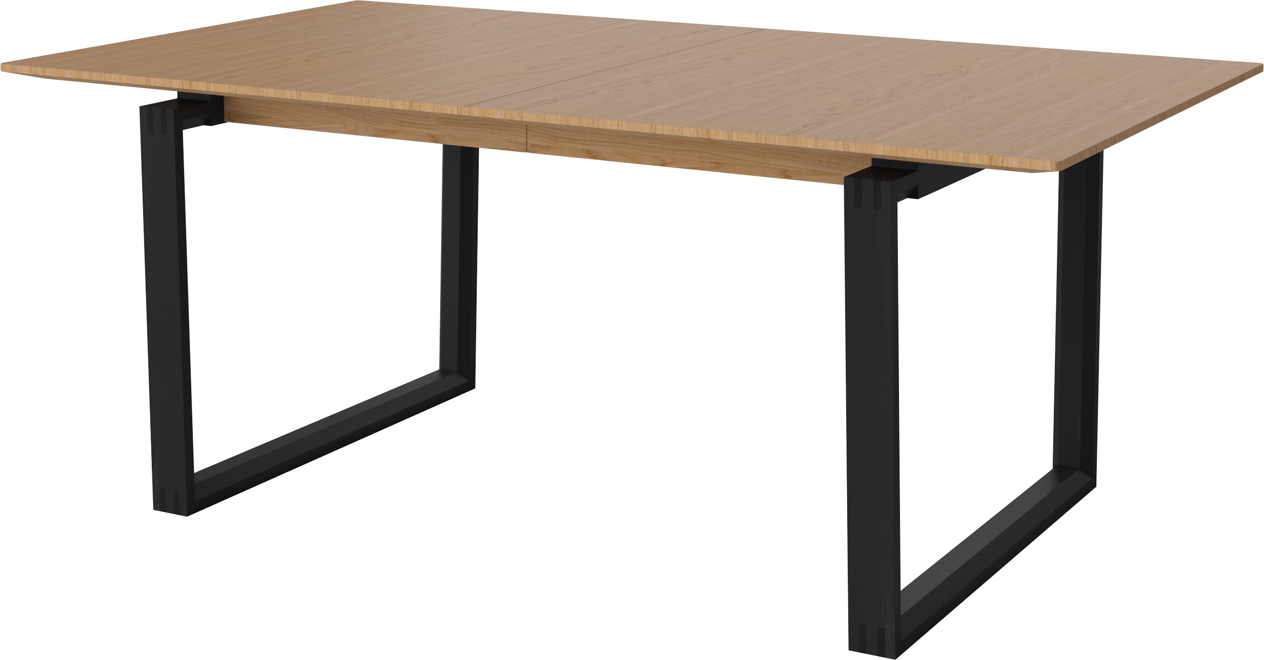 Nord table, oak wood with a black base