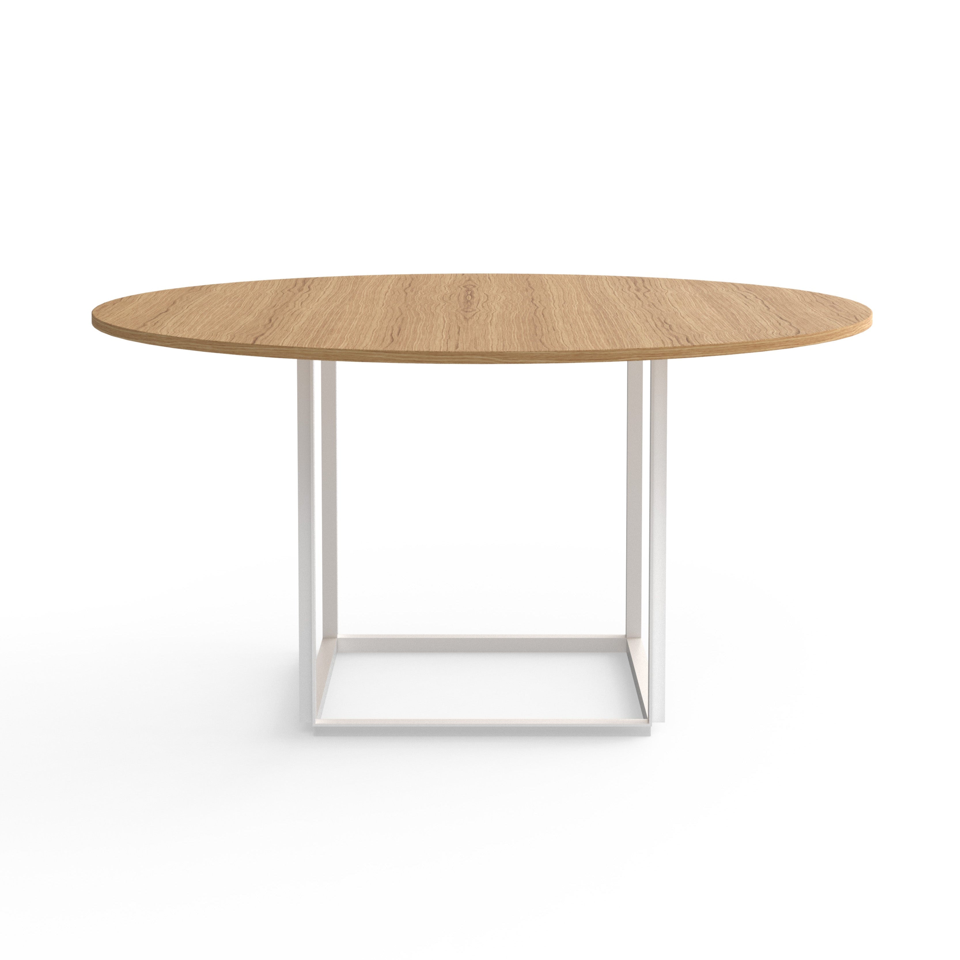 Round table Florence oak veneer with a white base