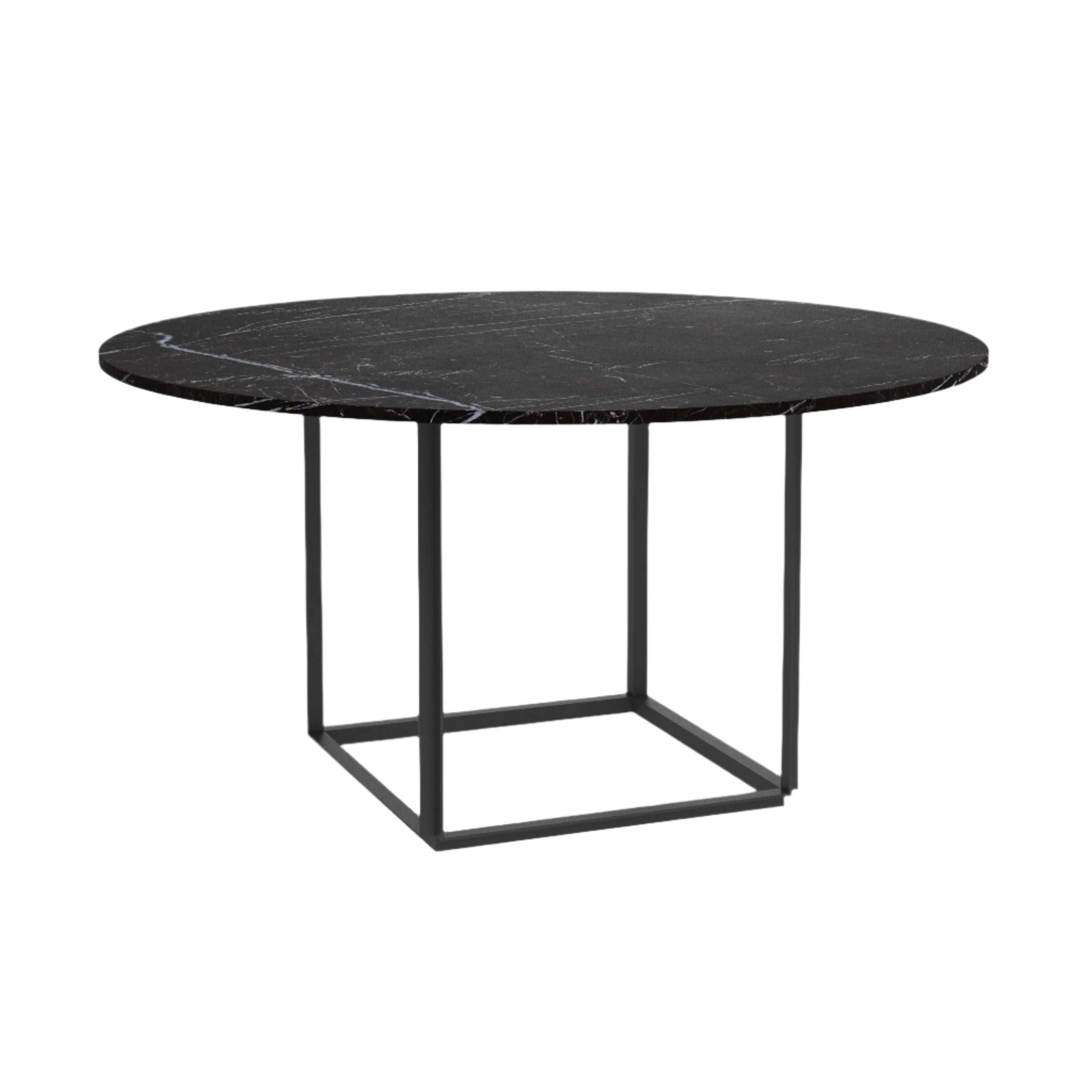 Florence round table black marble with a black base