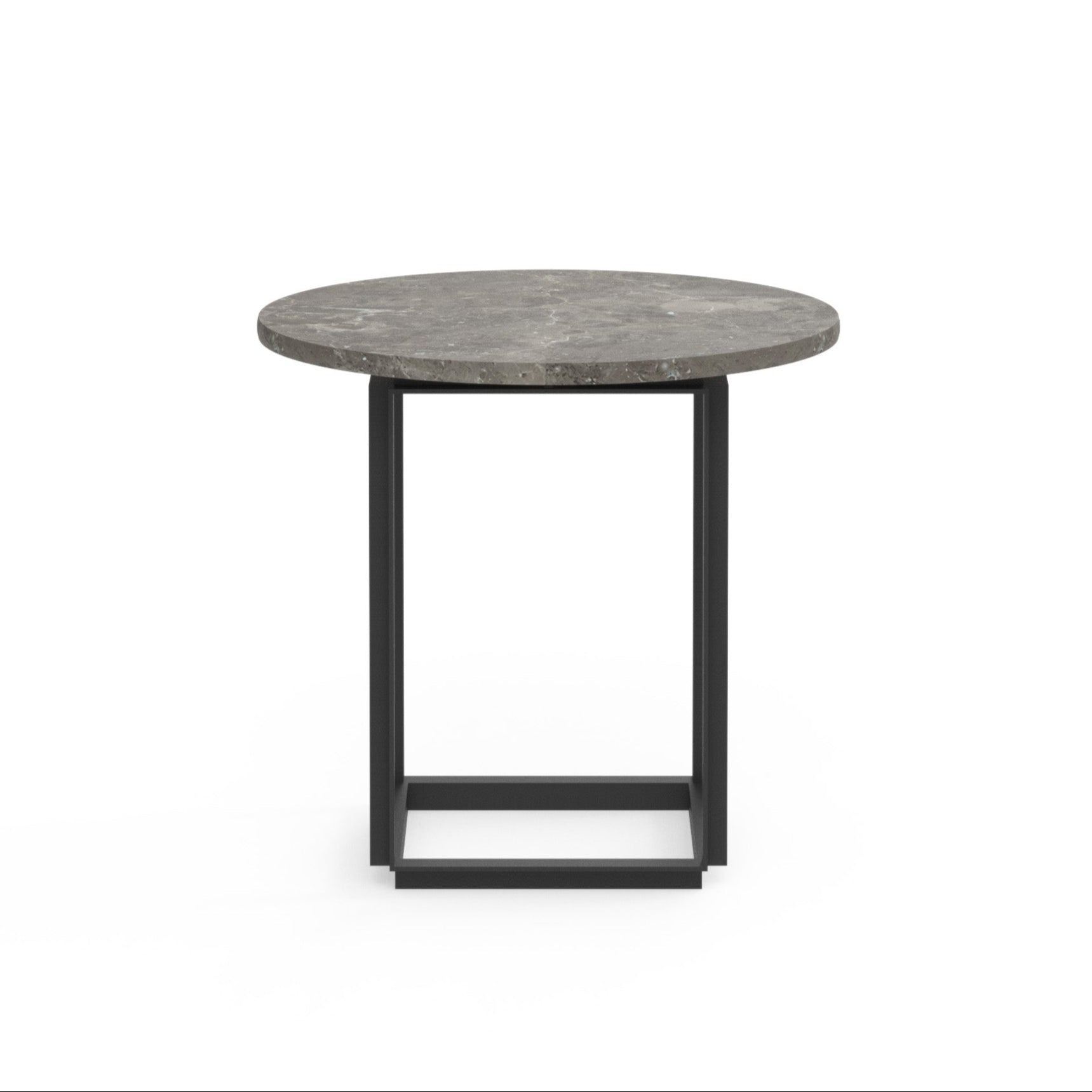 Side table Florence brown marble with a black base