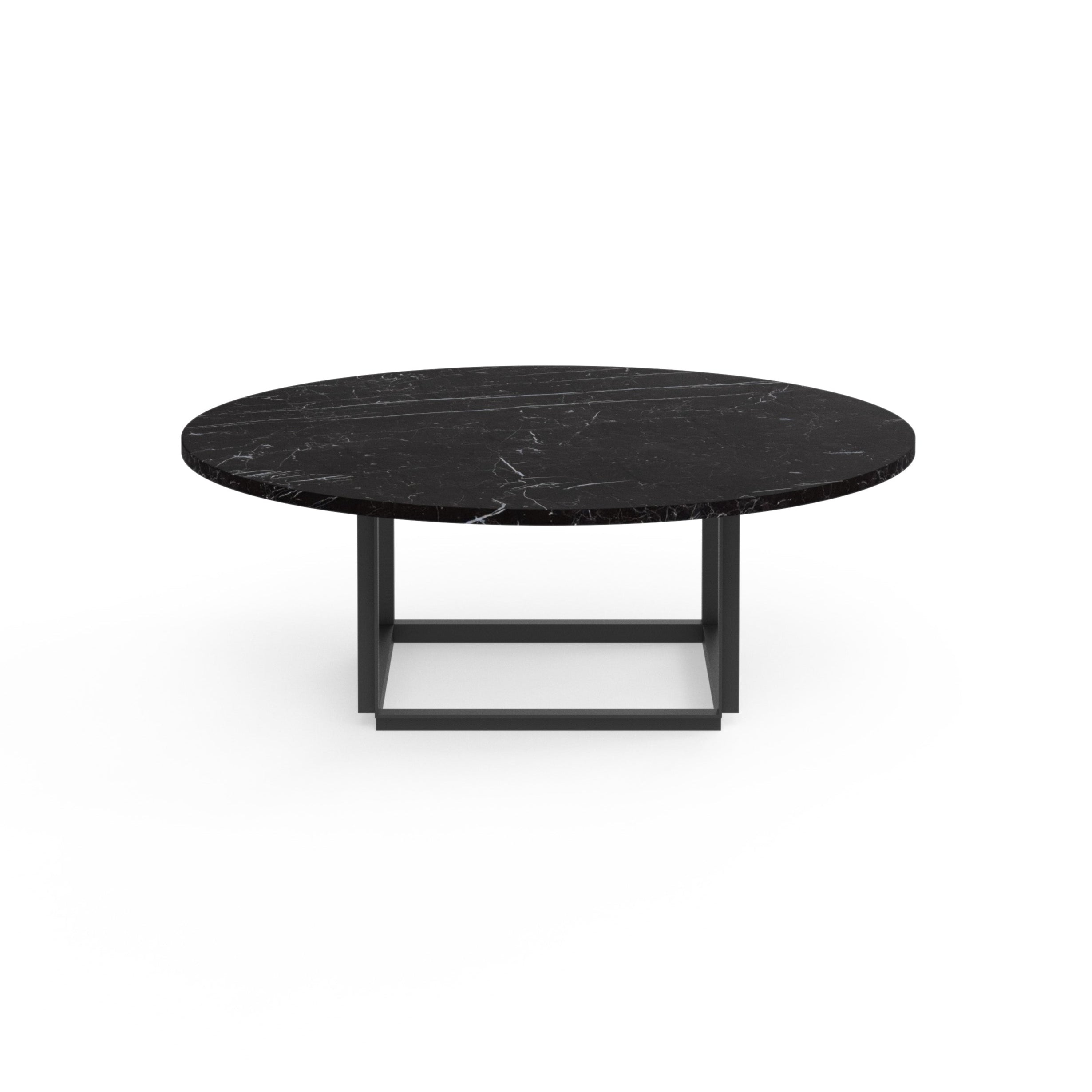 Florence coffee table black marble with a black base