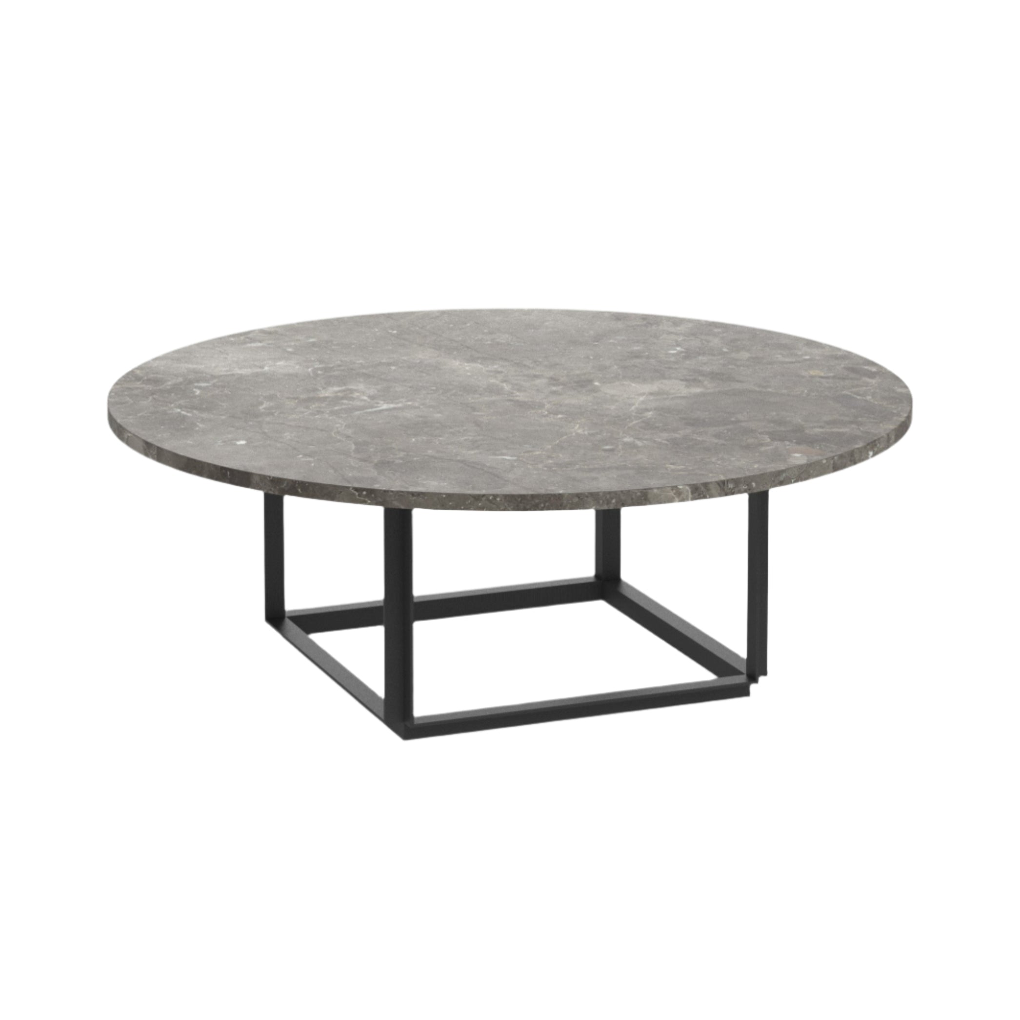 Florence coffee table brown marble with a black base