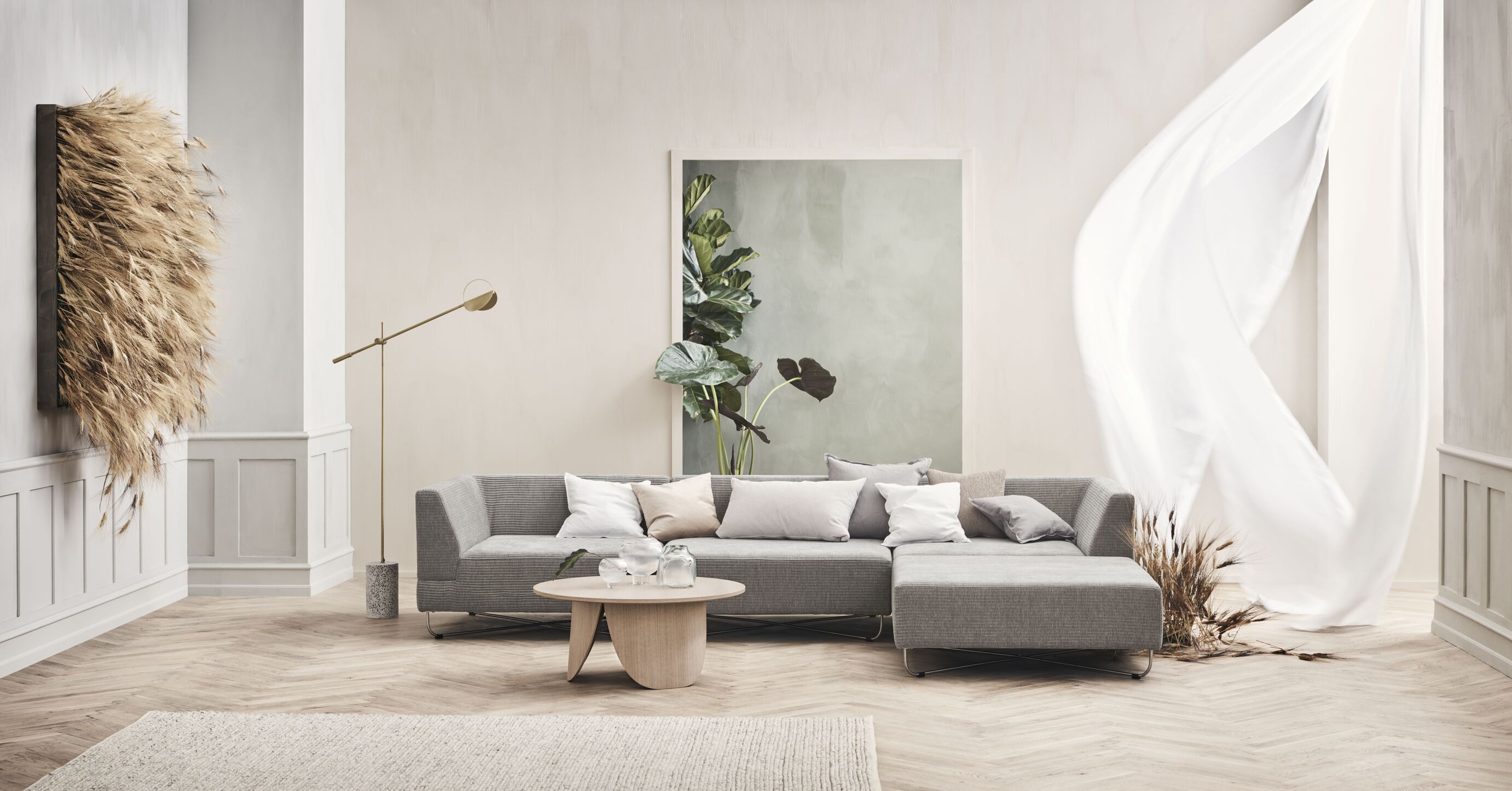 Modulares Sofa Orlando - Links -Hand -Modul mit einer Stahlbasis