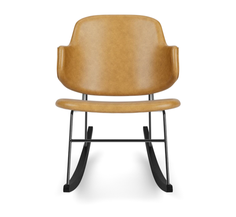 PENGUIN rocking chair in cognac leather