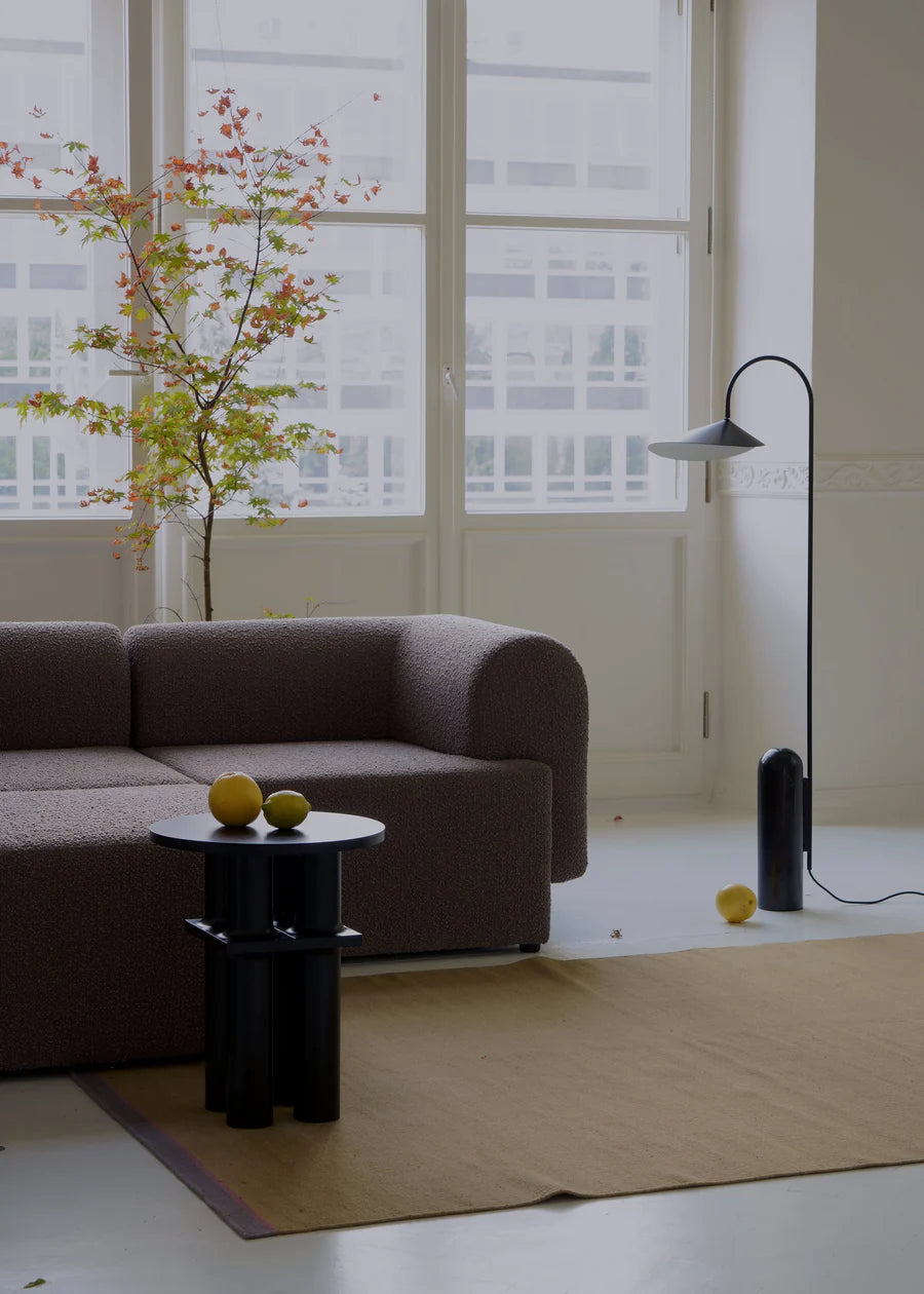 Modulsofa TORI - rostfarbener Pouf