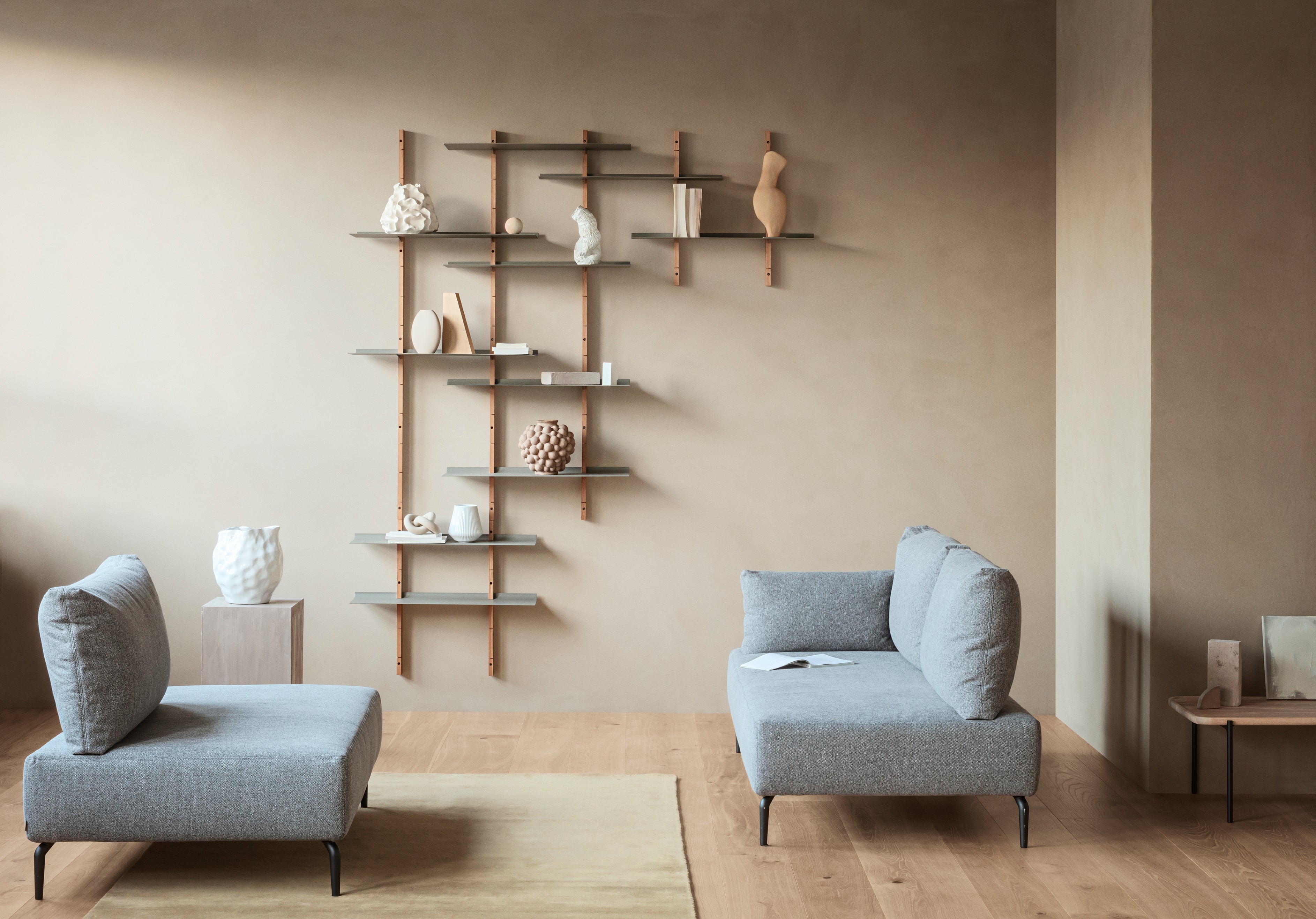 SMILE Gray Hanging Shelf Set