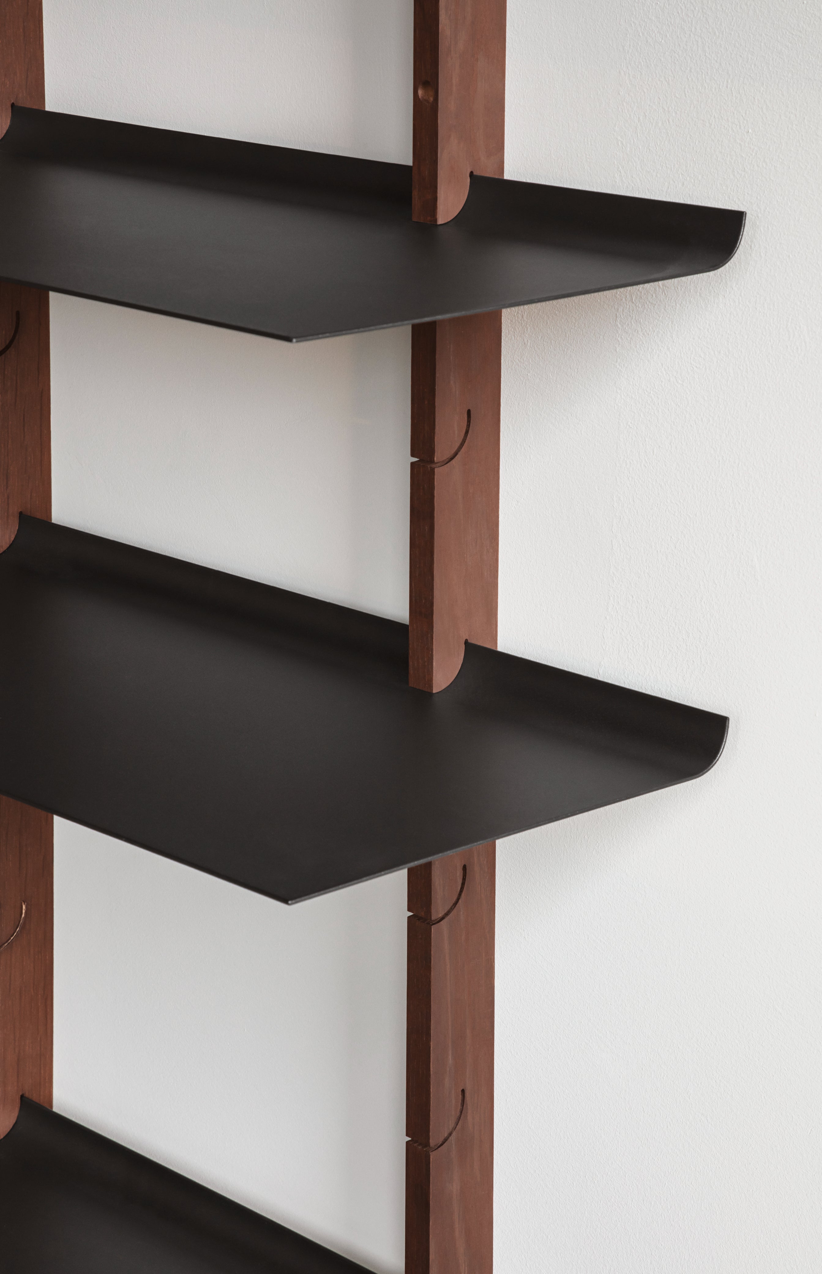 SMILE black wall shelf set