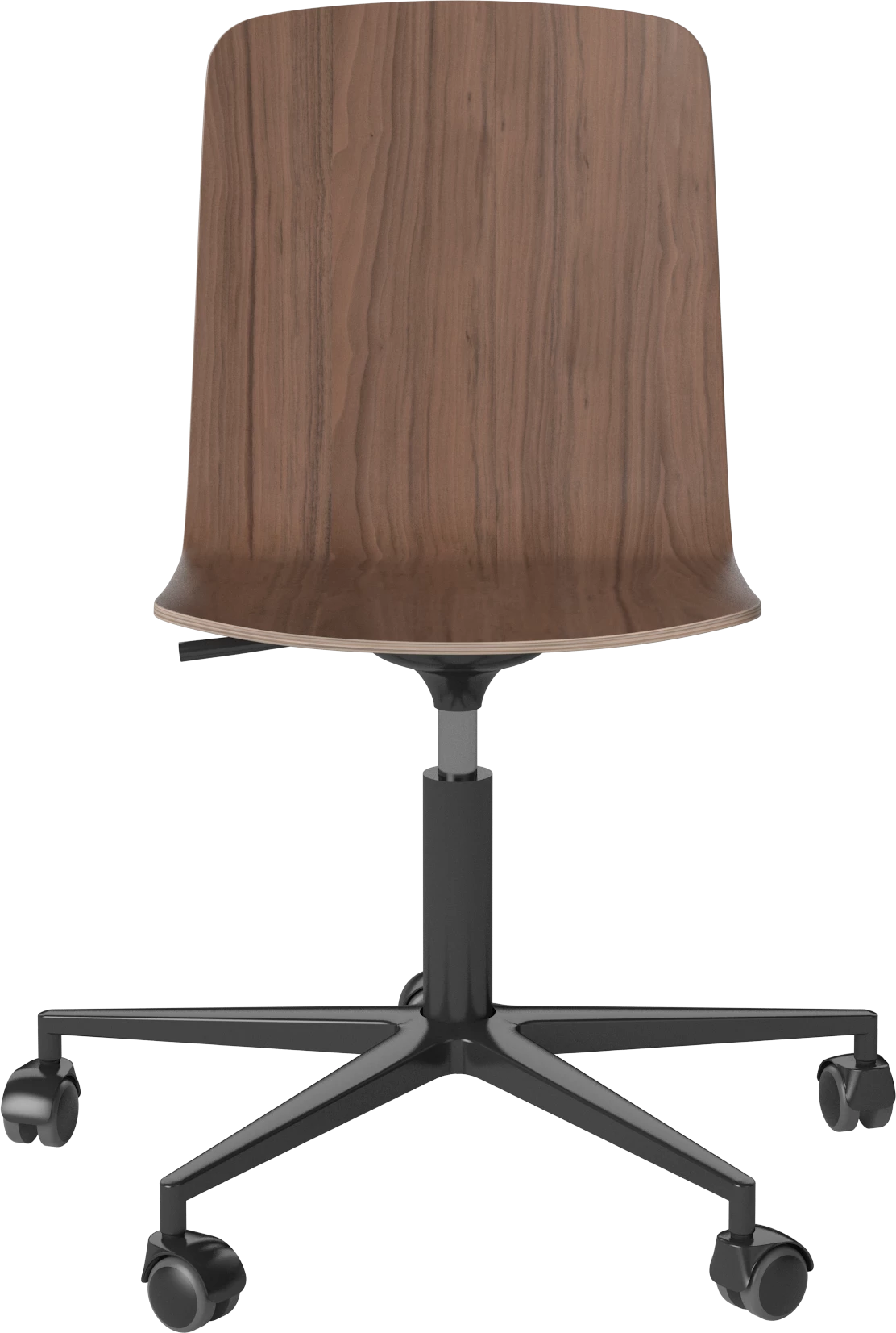 Palm office chair nut veneer with a black base