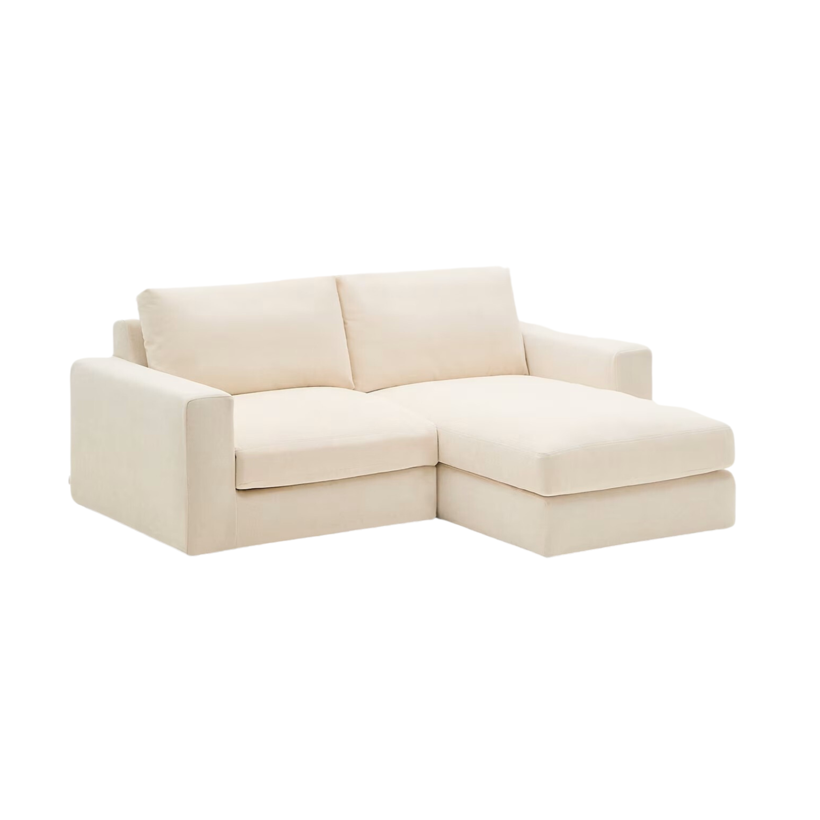 3-Sitzer-Ecksofa rechts ALEA ecru Chenille [Klaudia] [Amelia spr] 