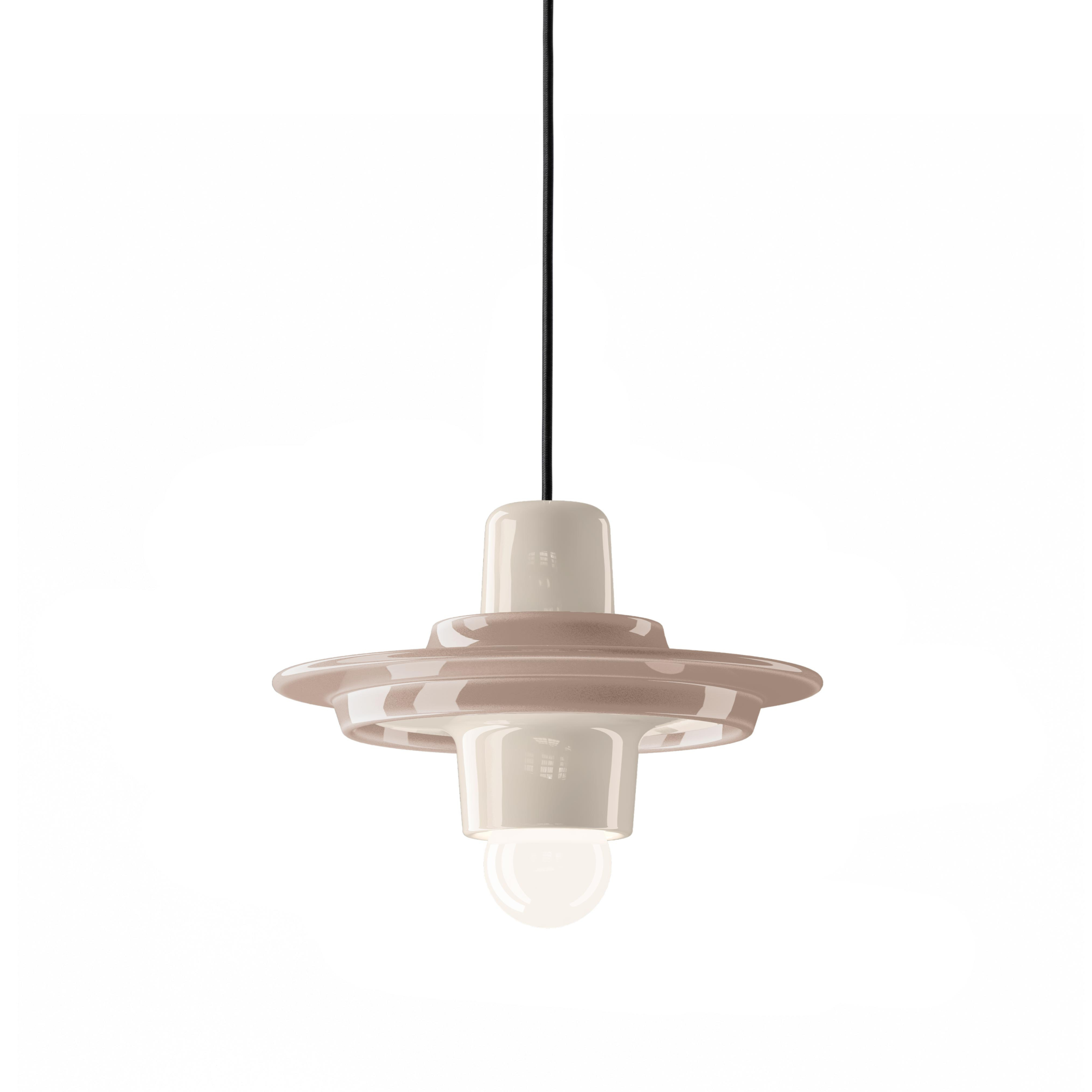 Keramik-Pendelleuchte VOILÀ beige mit creme