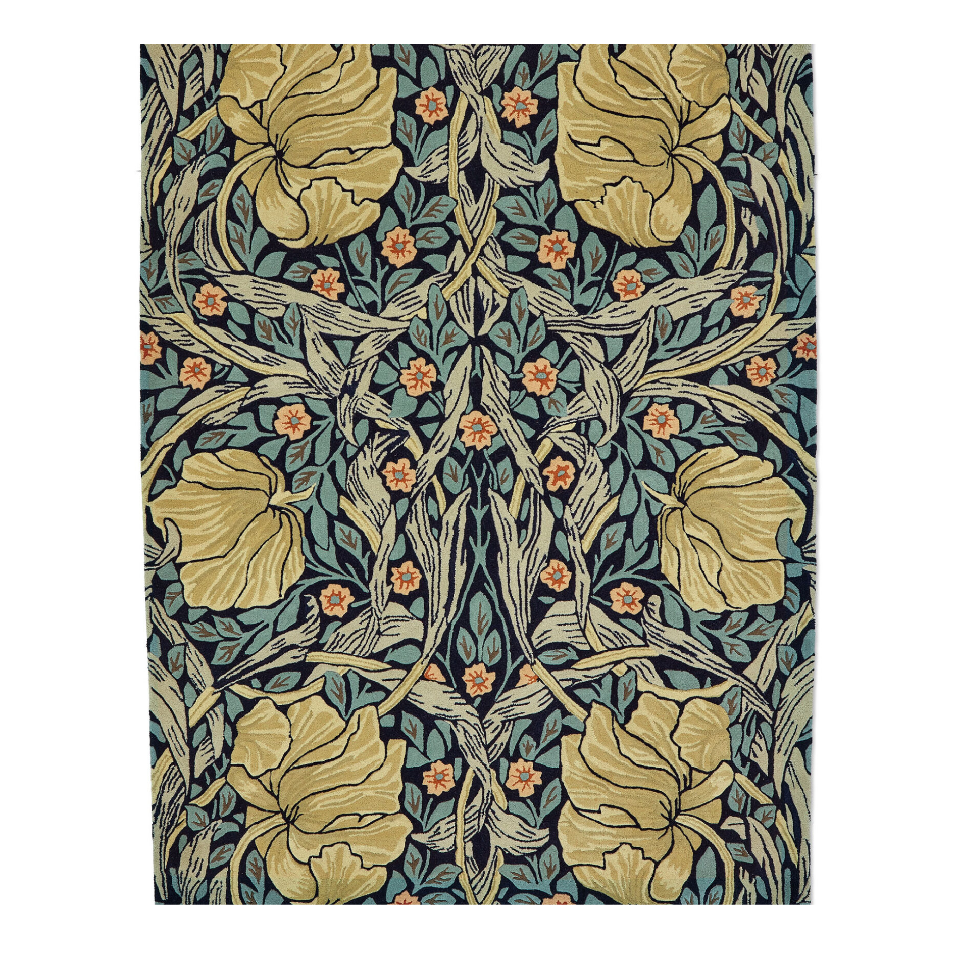 PIMPERNEL INDIGO Teppich blau und gelb 