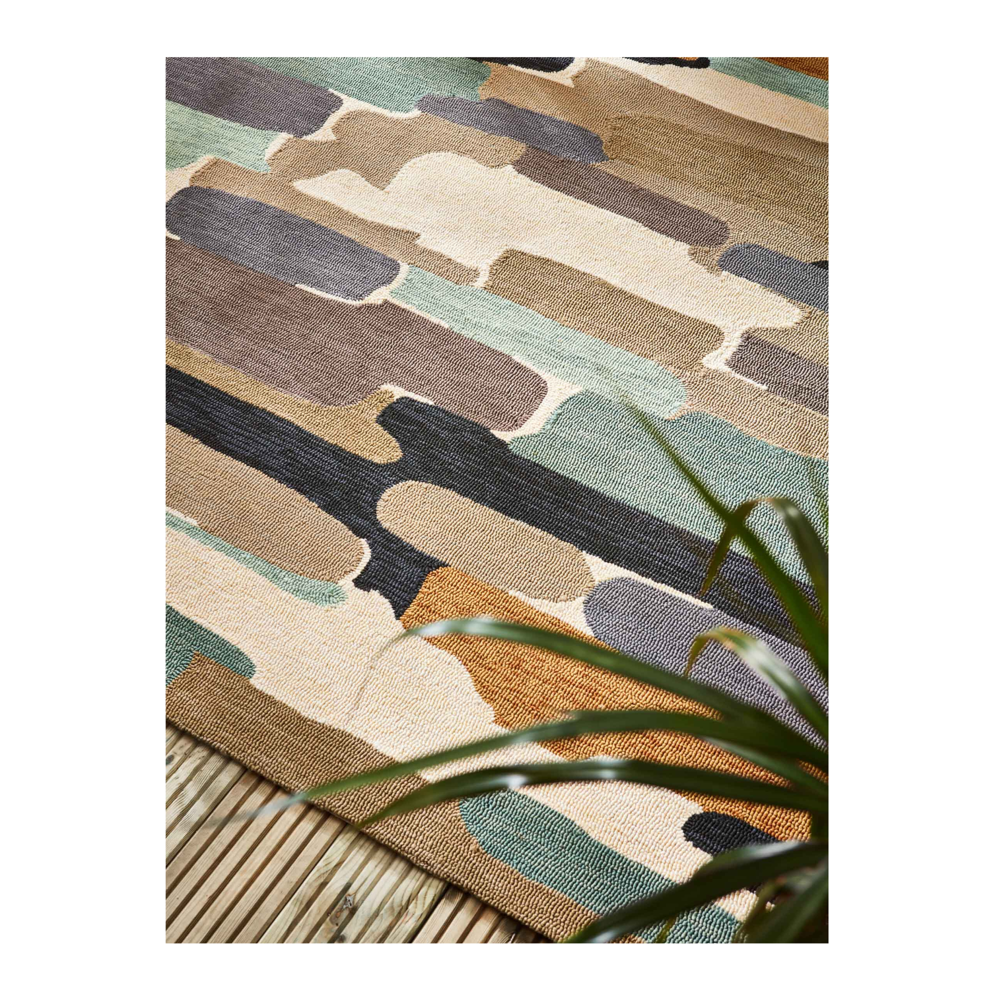 TRATTINO SEA GLASS Outdoor Teppich beige-blau