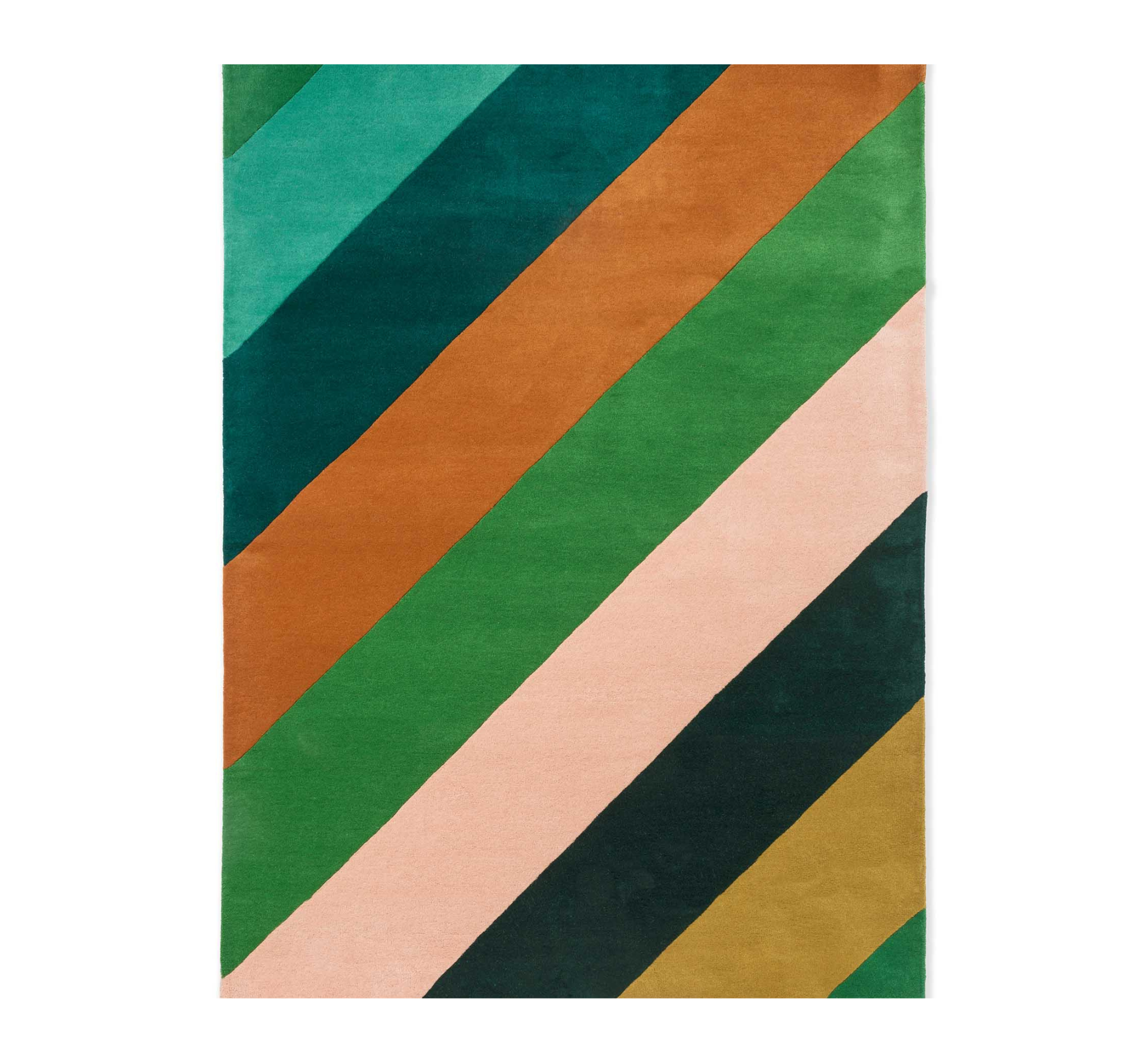 SHERBET STRIPE EMERALD AMBER mehrfarbiger Teppich