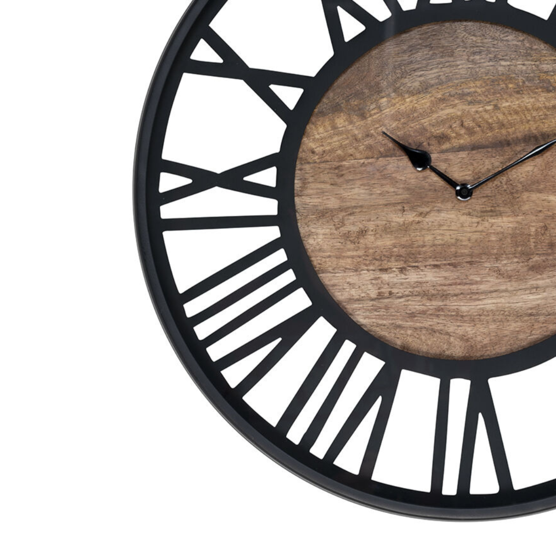 Zegar ścienny SCOTT drewno mango z czarnym Richmond Interiors    Eye on Design
