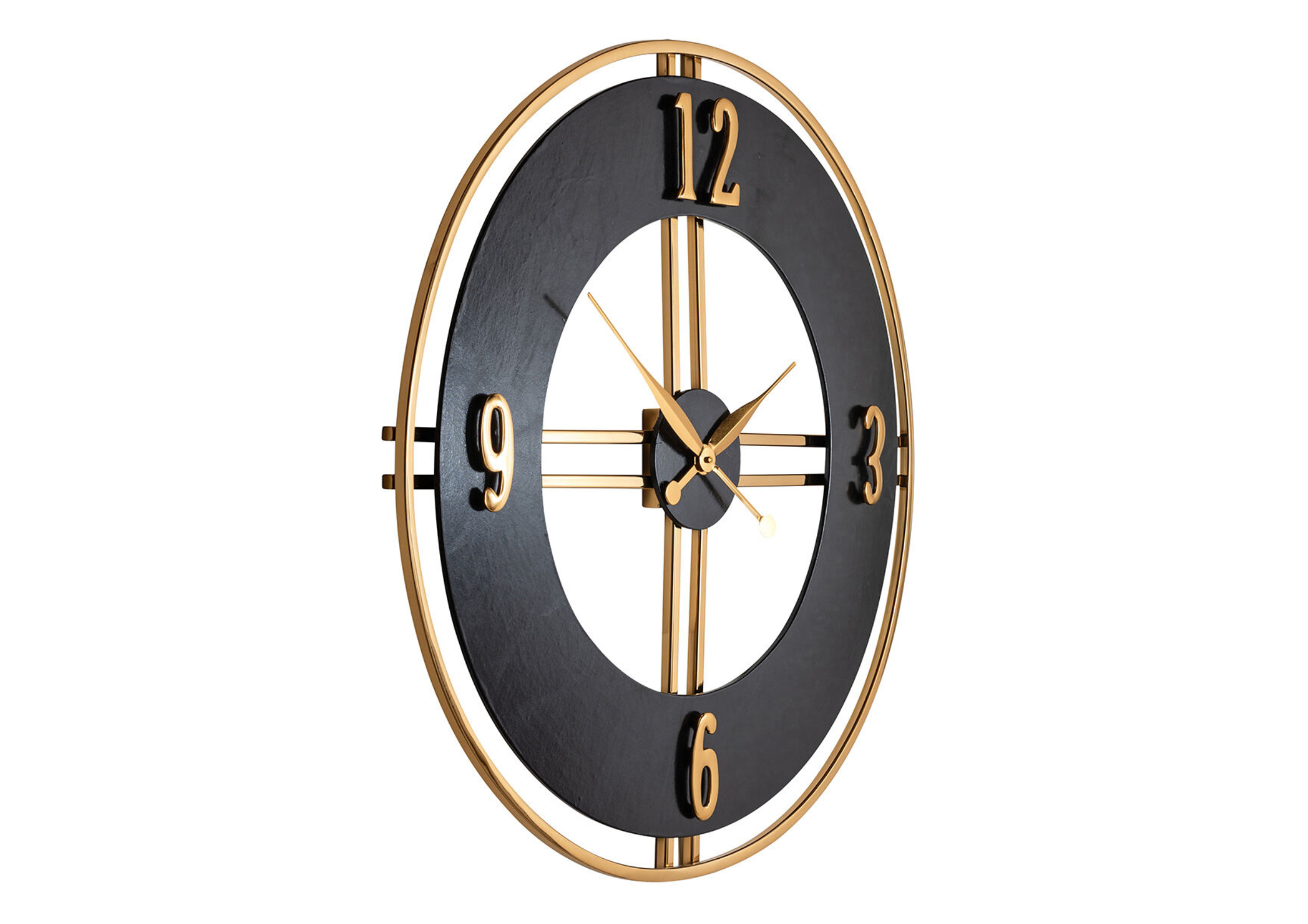 Zegar ścienny LILY czarny ze złotym Richmond Interiors    Eye on Design