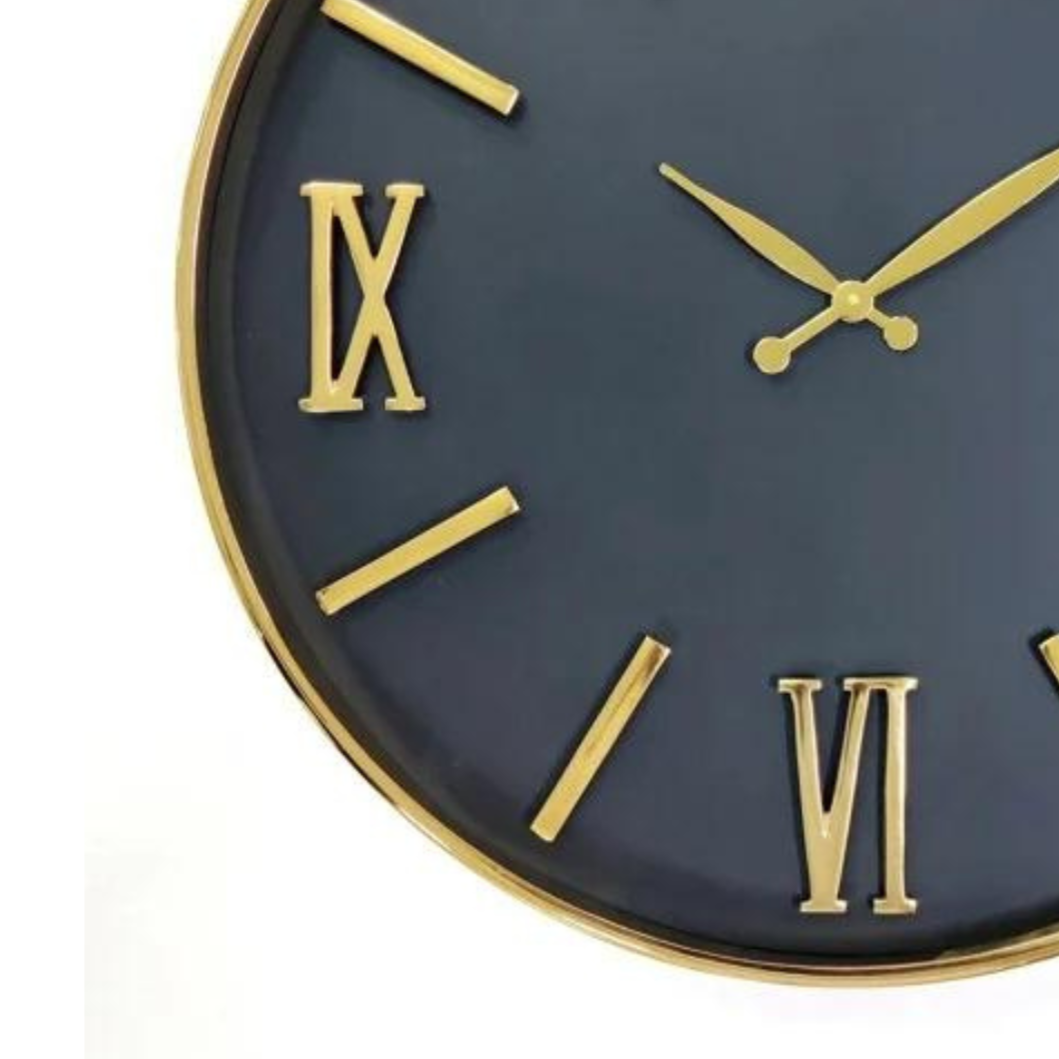 Zegar ścienny DUNE czarny ze złotym Richmond Interiors    Eye on Design