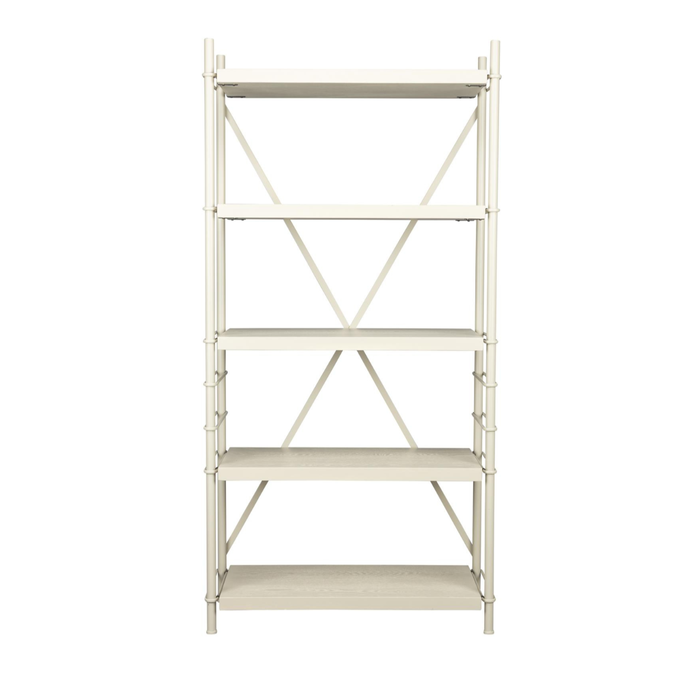 Iron cream bookcase