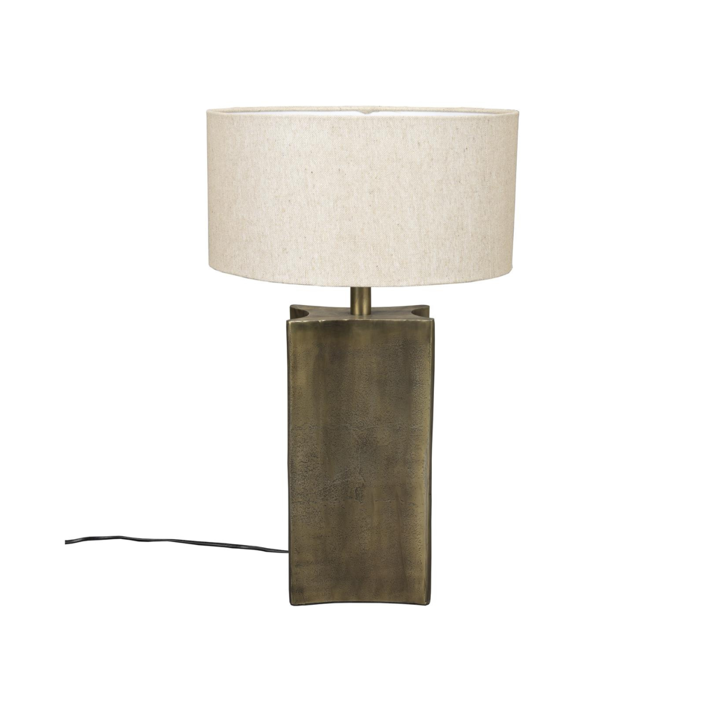 Rico Beige Tischlampe mit altem Gold