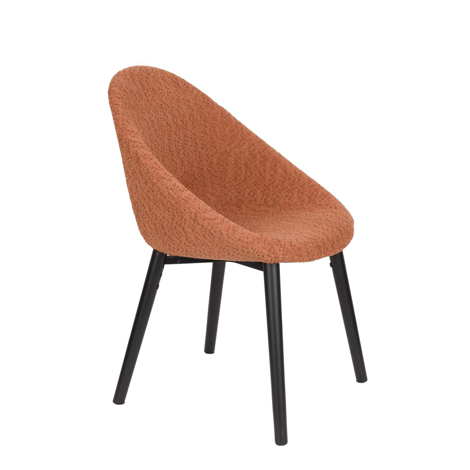 Fenna orange chair with a black base