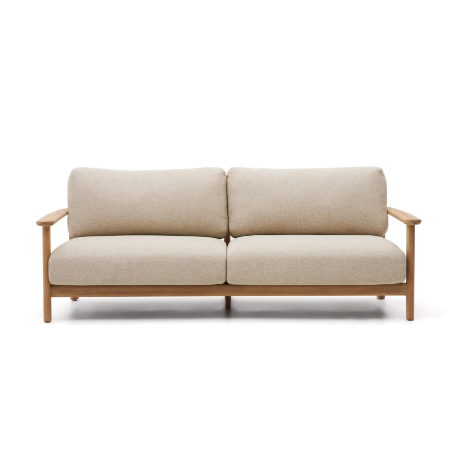 Tirant beige 3-person sofa with a wooden base