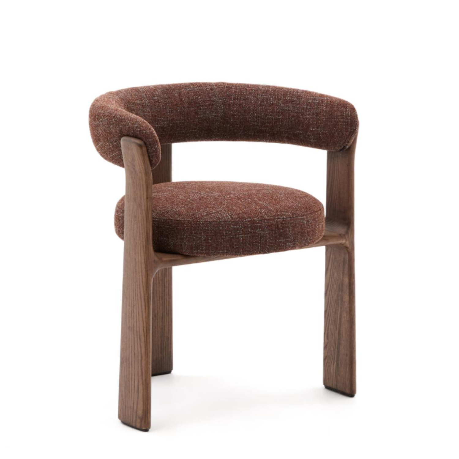 Chair with armrests Granite brown szenil with a dark wooden base