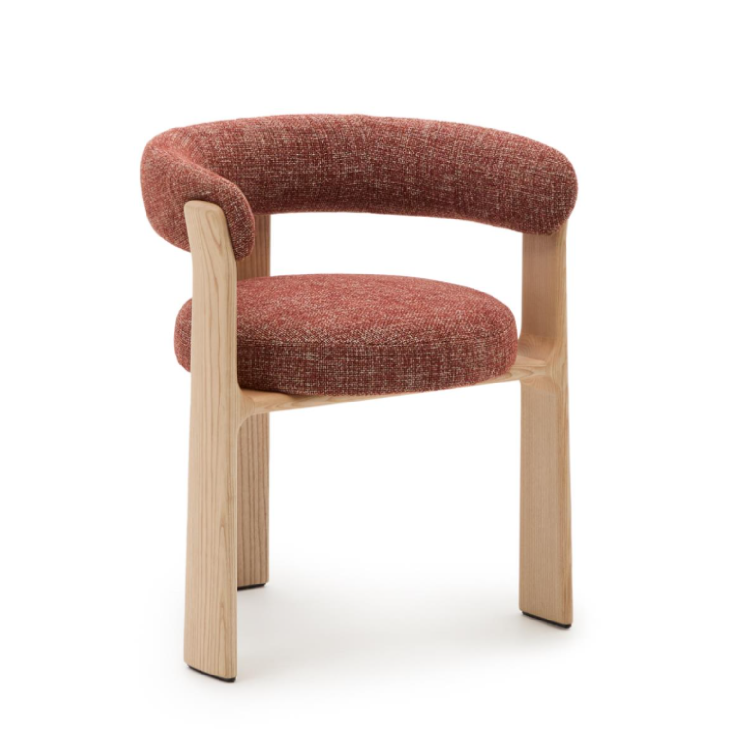 Chair with armrests Granite red szenil with a wooden base