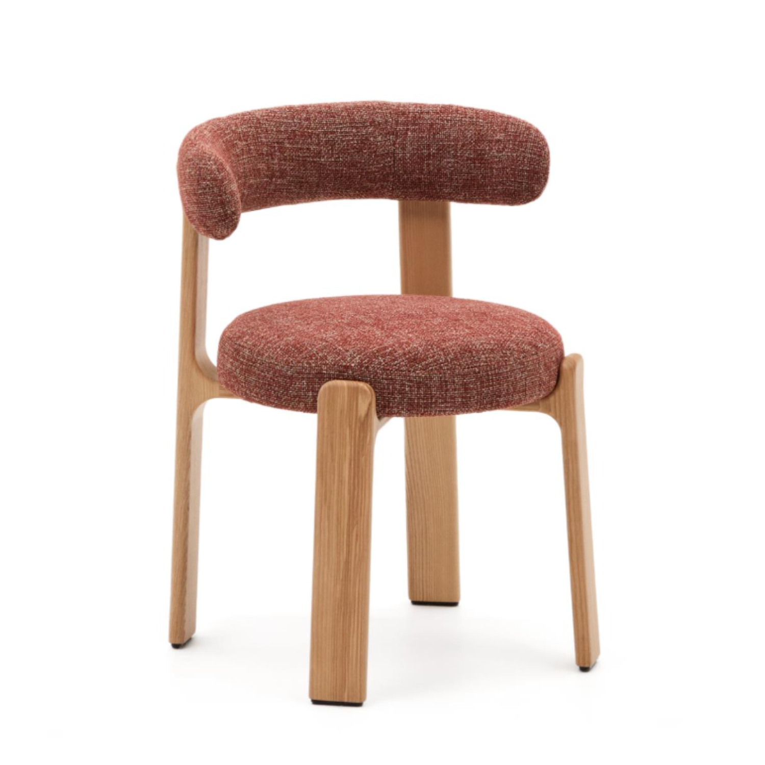 GRANITE chair in red chenille with an ash base