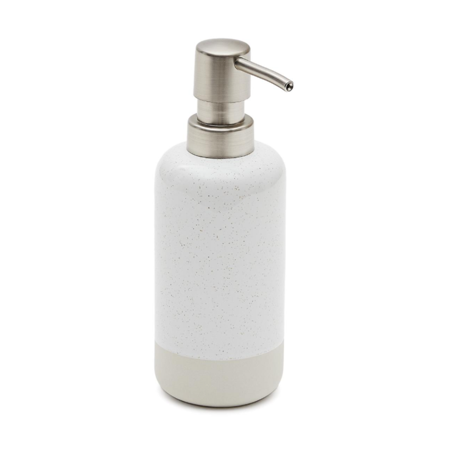 Selis soap dispenser beige-white stoneware