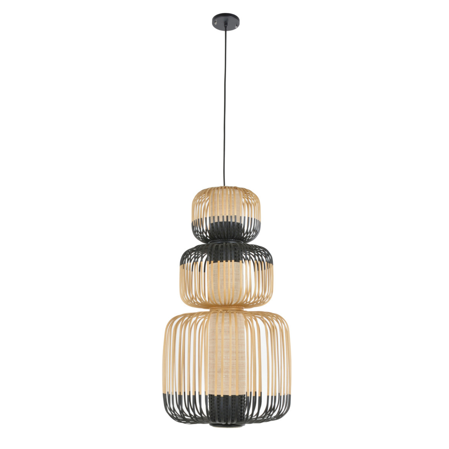 Lampa wisząca 3-punktowa BAMBOO czarny