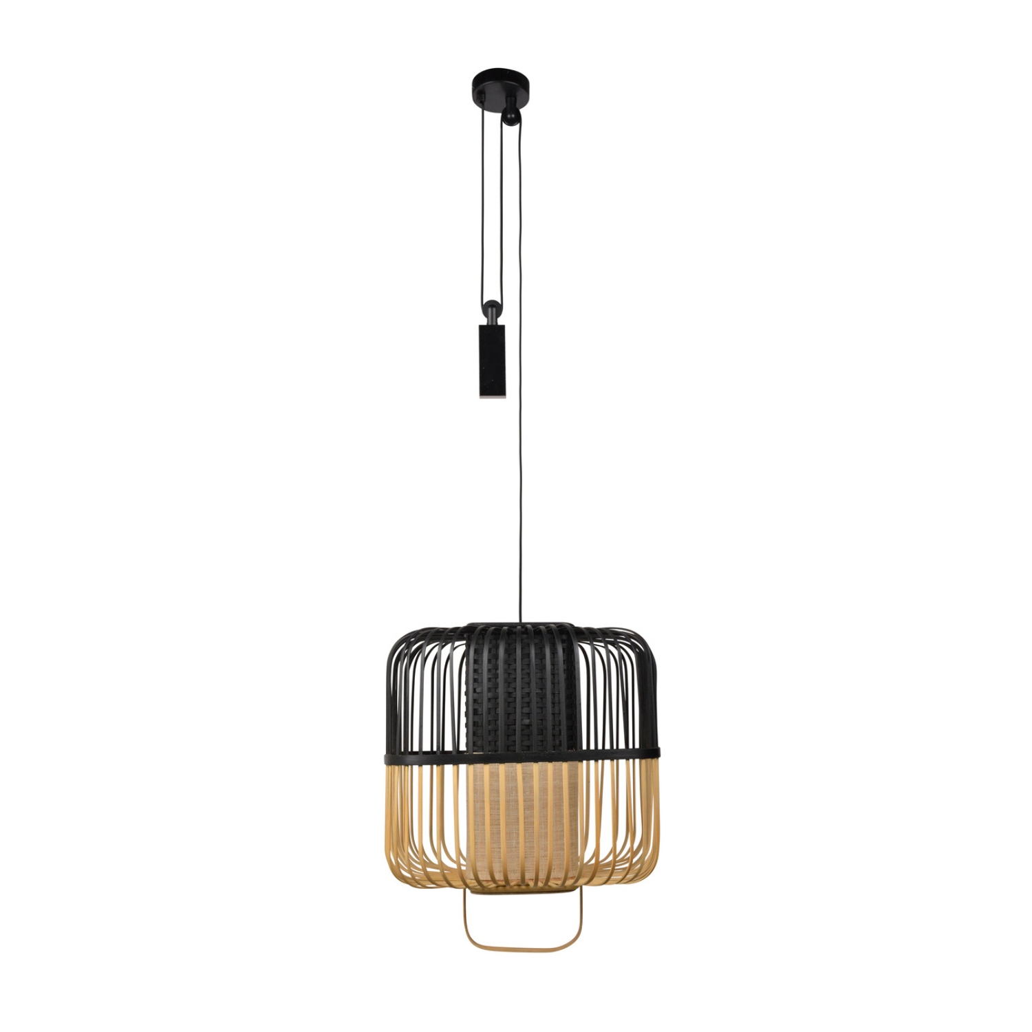 Lampa wisząca kwadratowa BAMBOO czarny