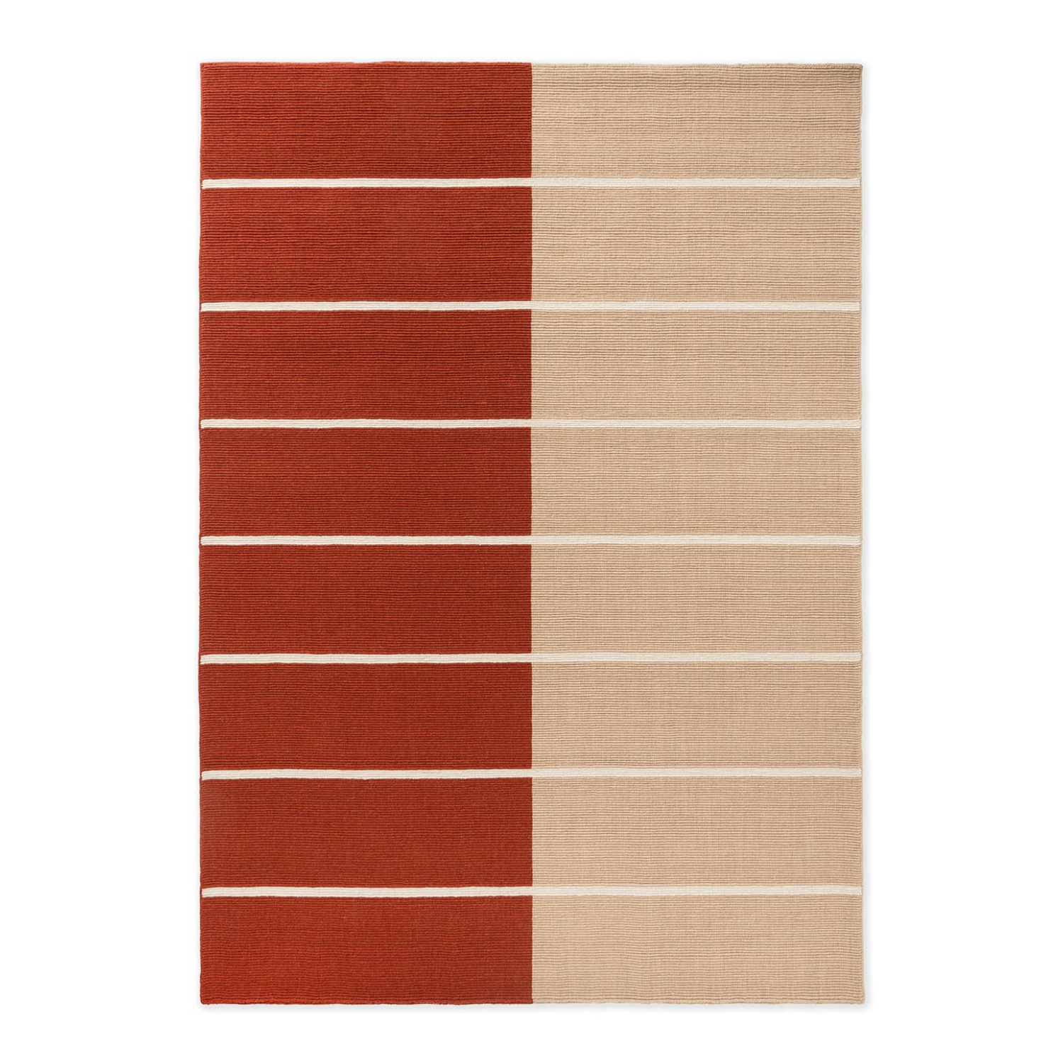 Tiibet beige-rotes Wollteppich