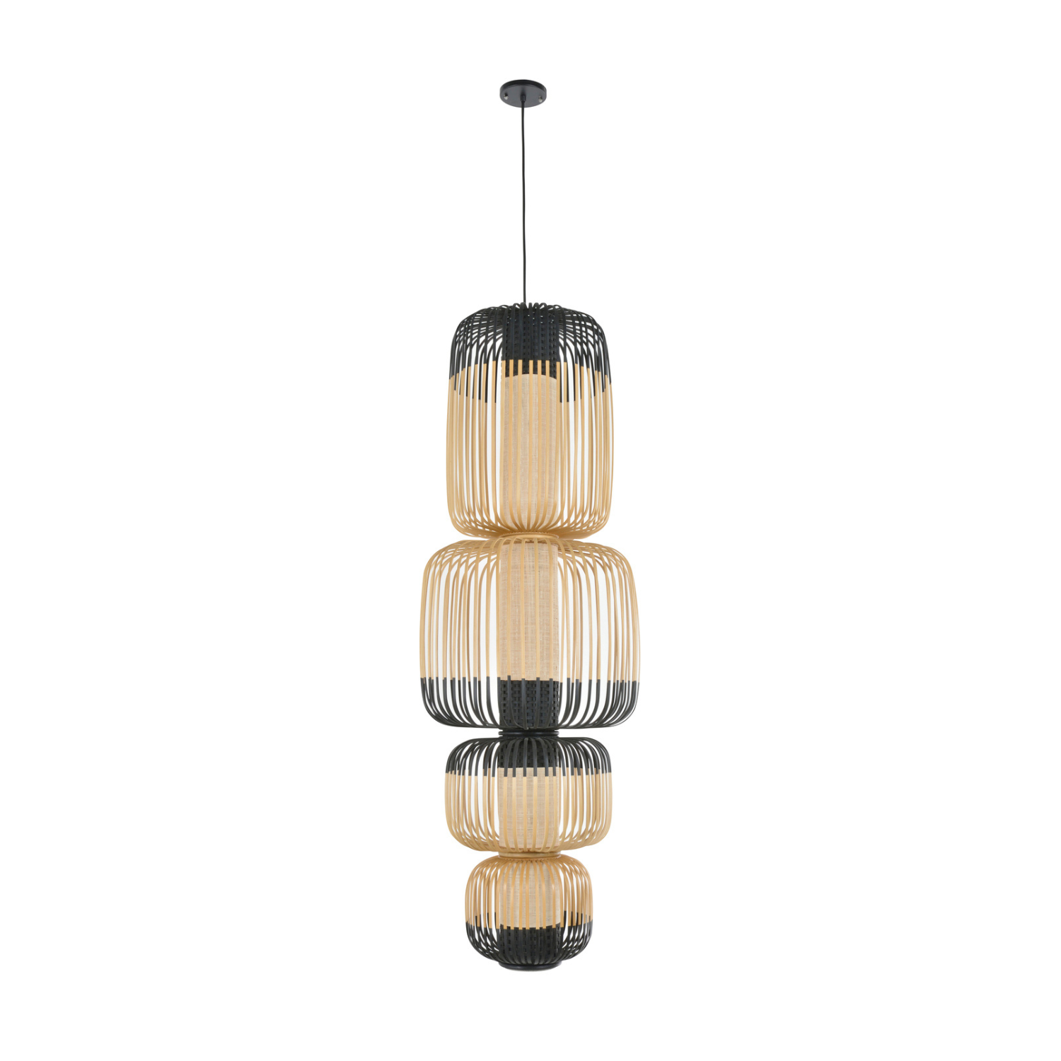 Lampa wisząca 4-punktowa BAMBOO czarny