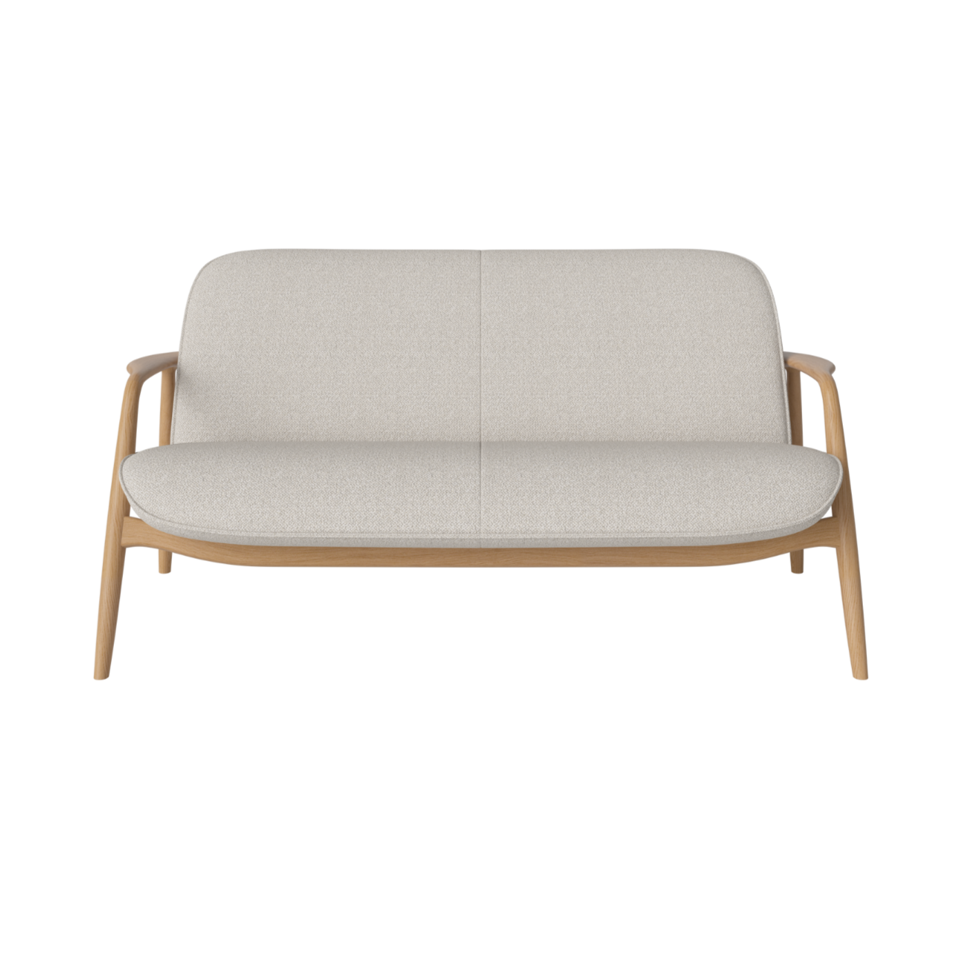 Bowie gepolsterte Sofa -Basis aus Eichenholz