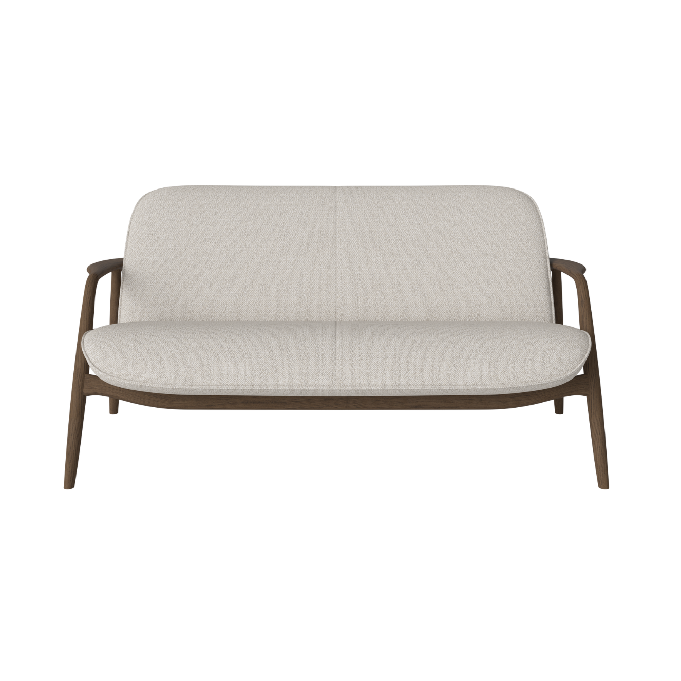 Gepolsterte Sofa Bowie -Basis aus dunklem Eichenholz