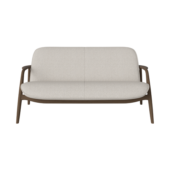 Gepolsterte Sofa Bowie -Basis aus dunklem Eichenholz