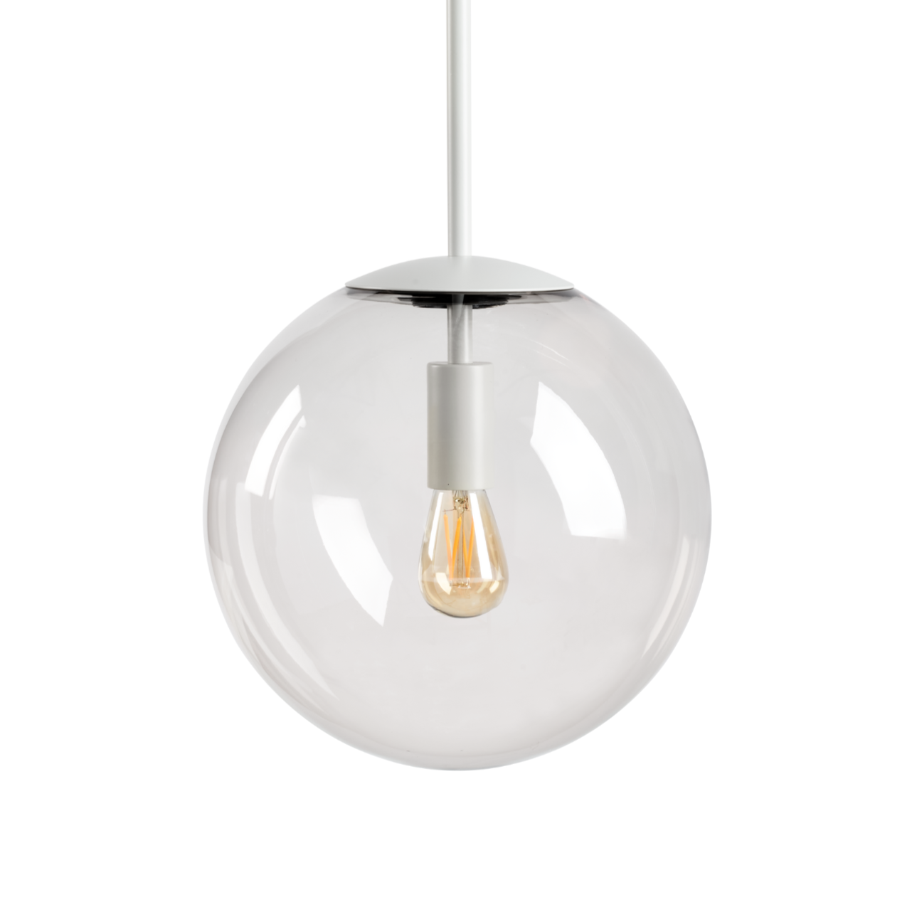 Gray orb hanging lamp