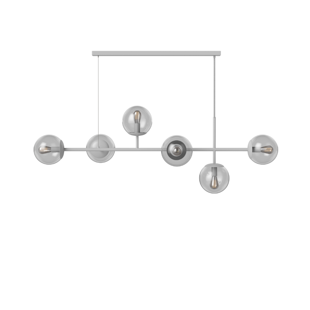 Gray orb chandelier