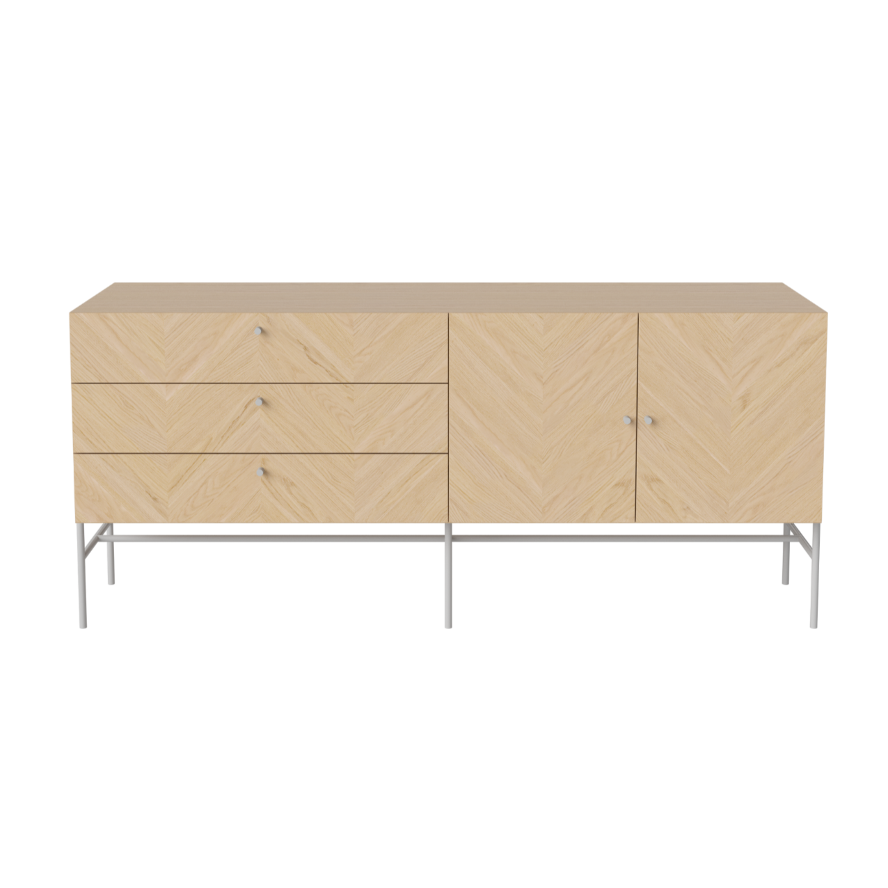 Luxus Sideboard bleichte Eichenholz mit einer grauen Basis