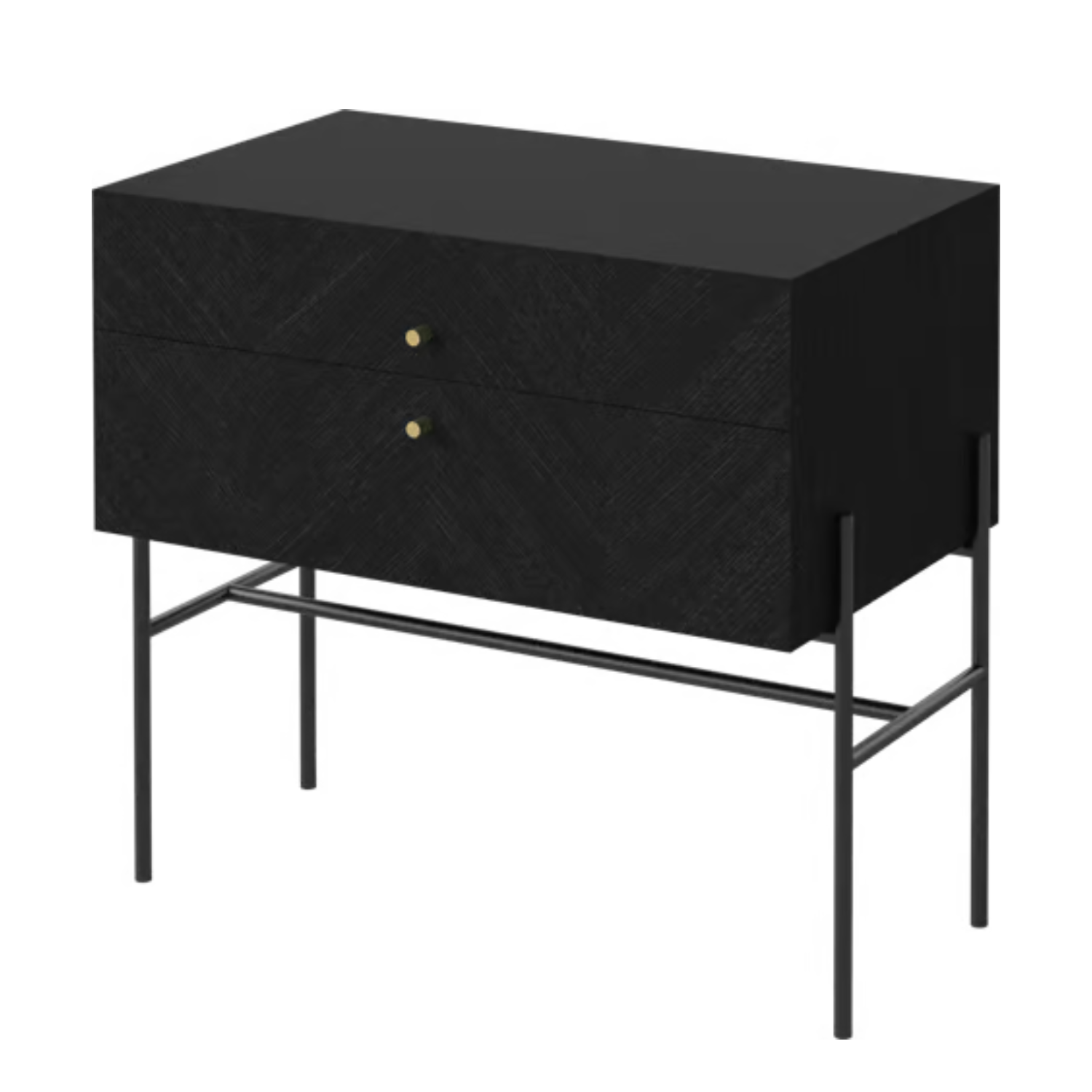 Luxe cabinet black oak wood with black base