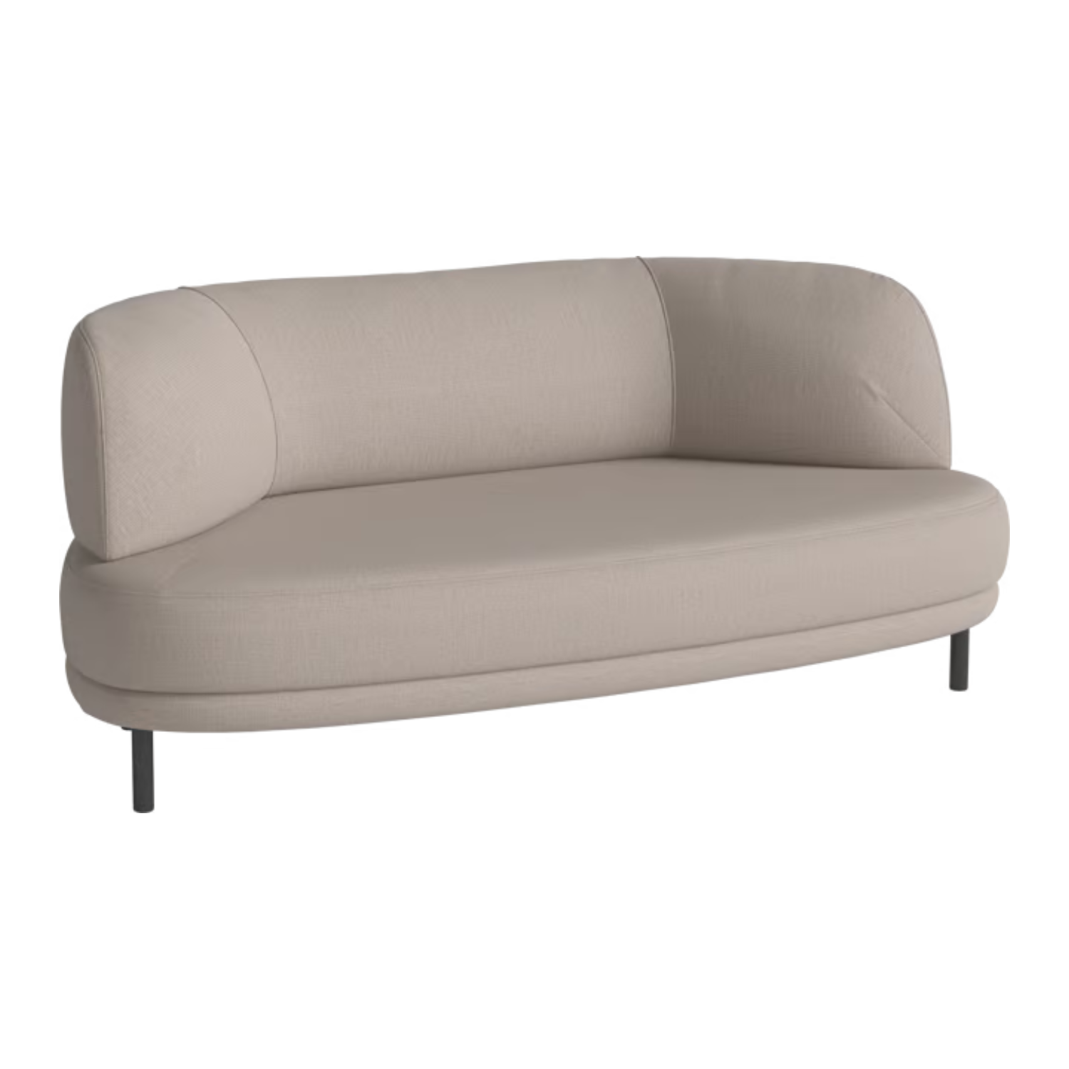 2-Personen-Sofa Grace Black Metall Basis