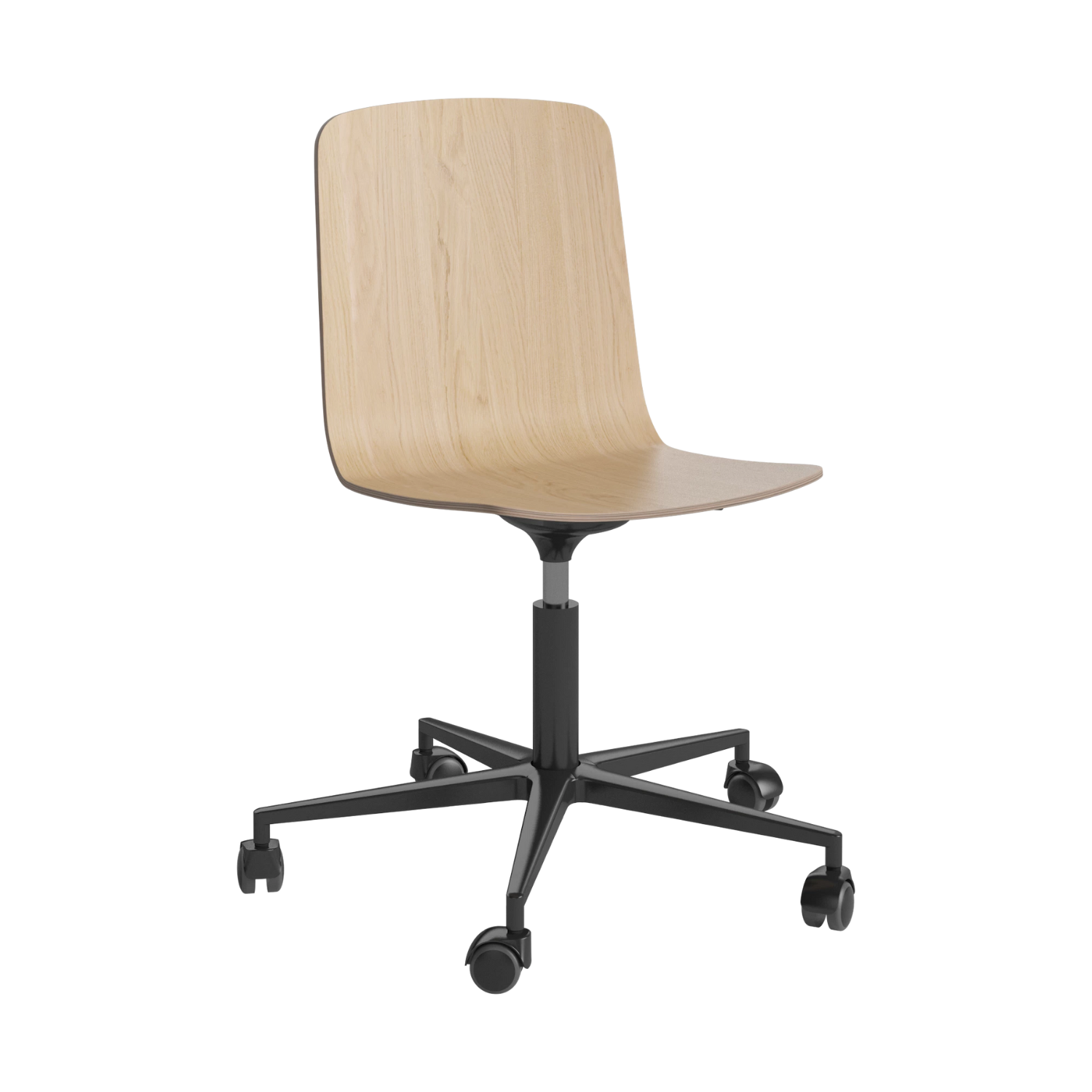 Palm Office Chair bleichte Furnier mit einer schwarzen Basis gebleicht